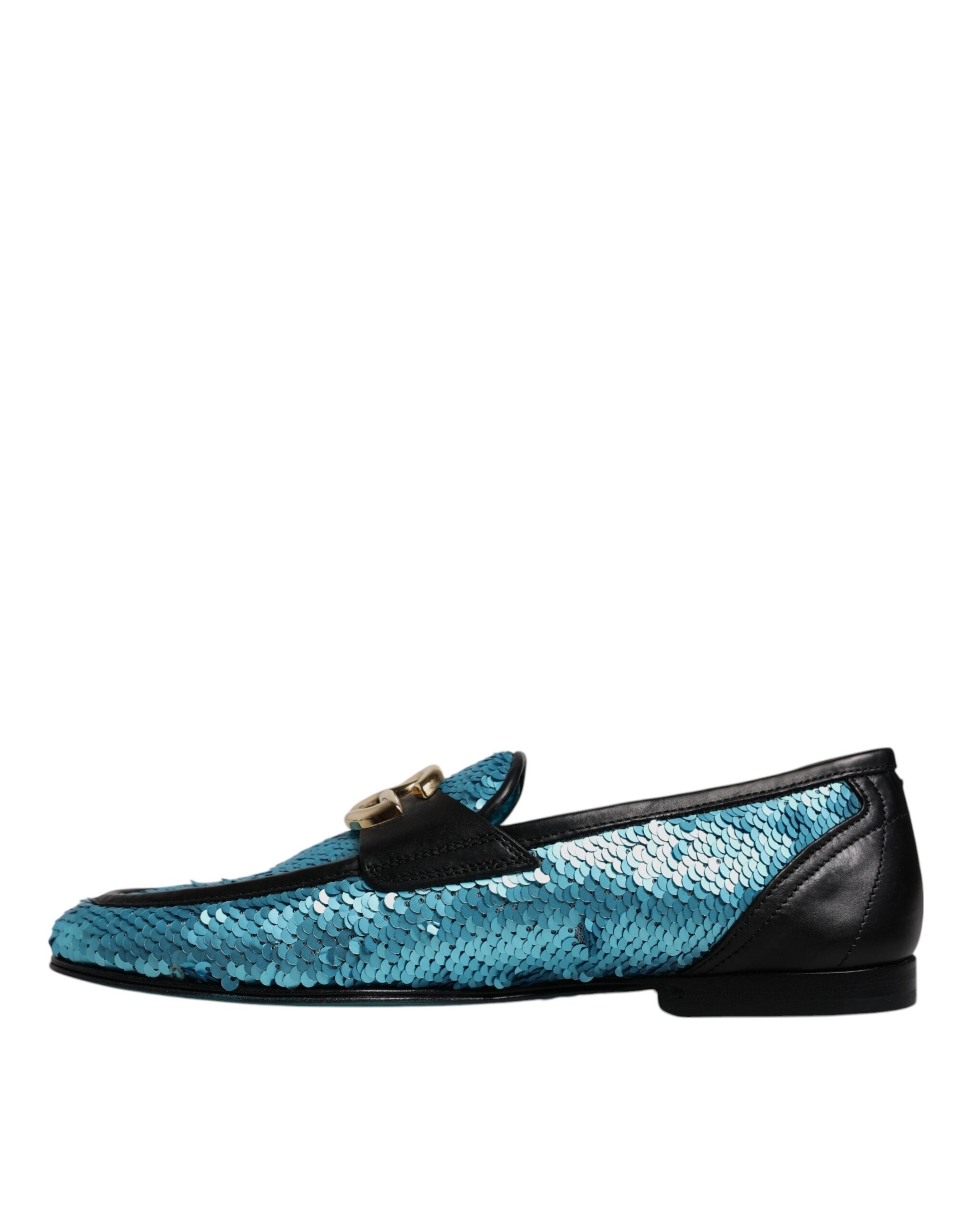 Dolce & Gabbana Blue Sequined Loafers Formal Dress Shoes Dolce & Gabbana
