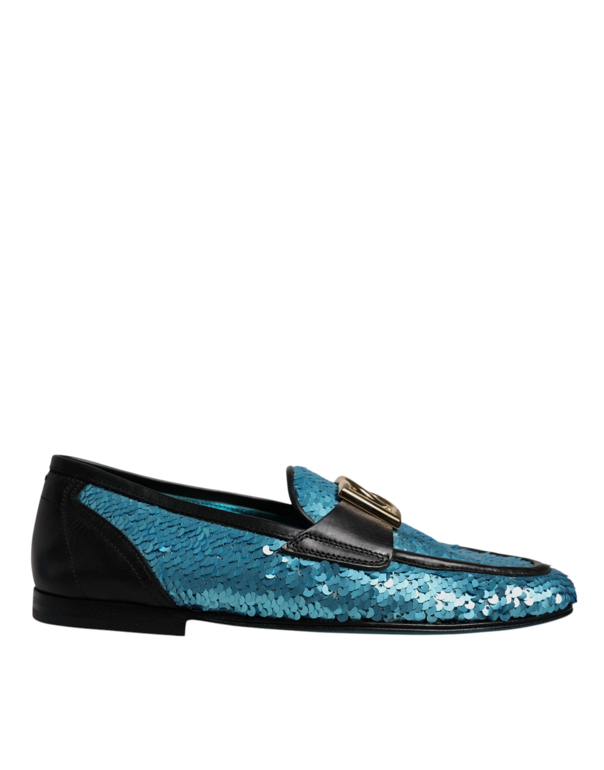 Dolce & Gabbana Blue Sequined Loafers Formal Dress Shoes Dolce & Gabbana
