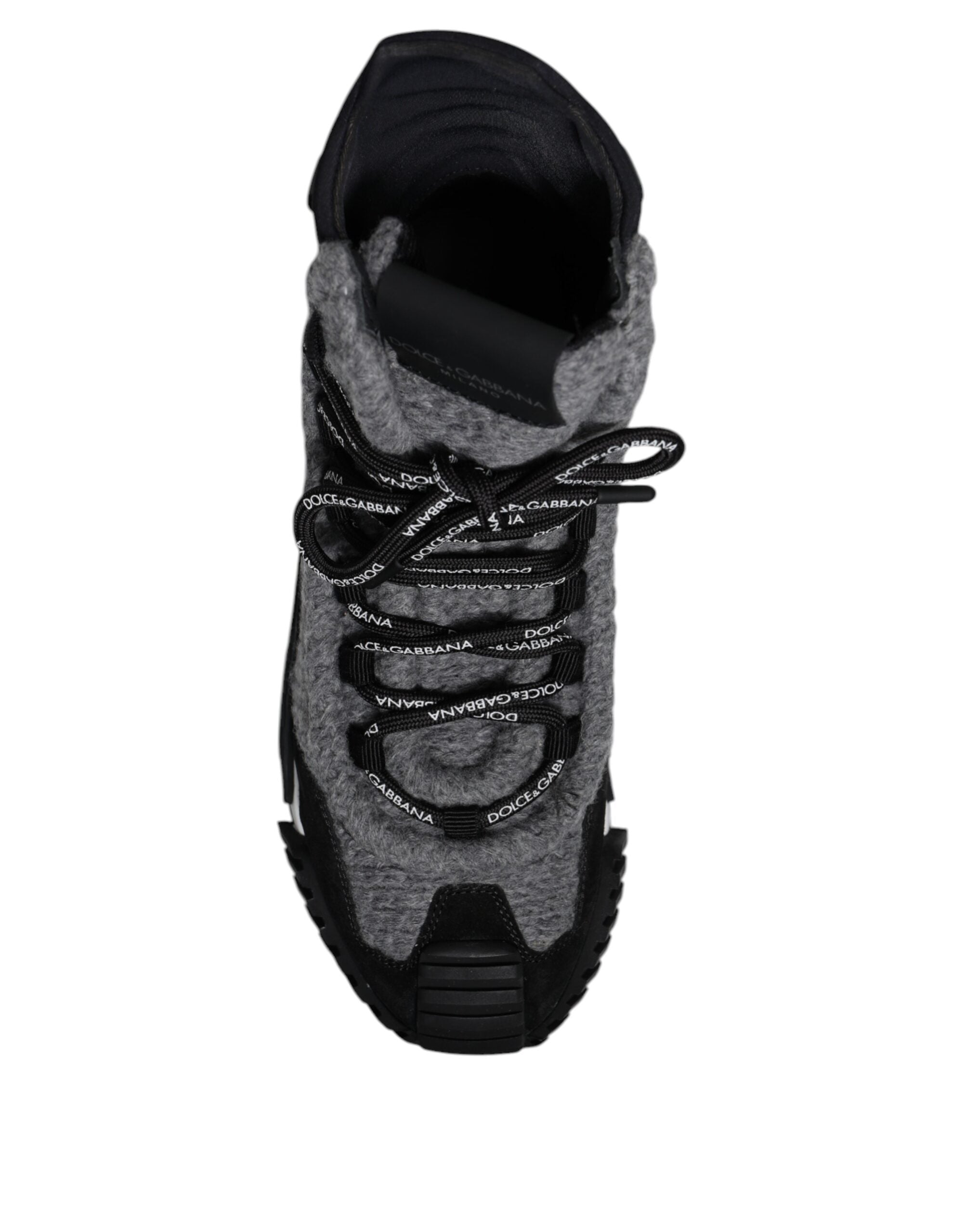 Dolce & Gabbana Gray Black NS1 High Top Boots Sneakers Shoes Dolce & Gabbana
