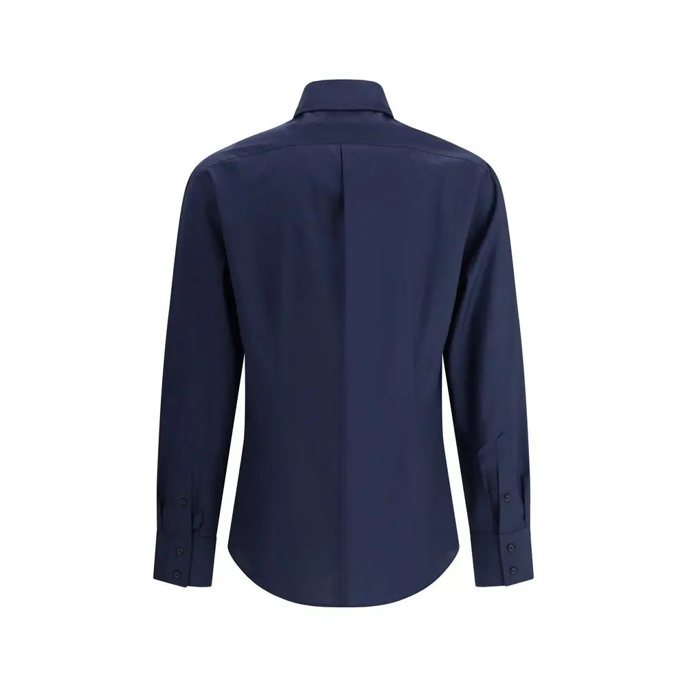 Brunello Cucinelli Blue Cotton Shirt Brunello Cucinelli