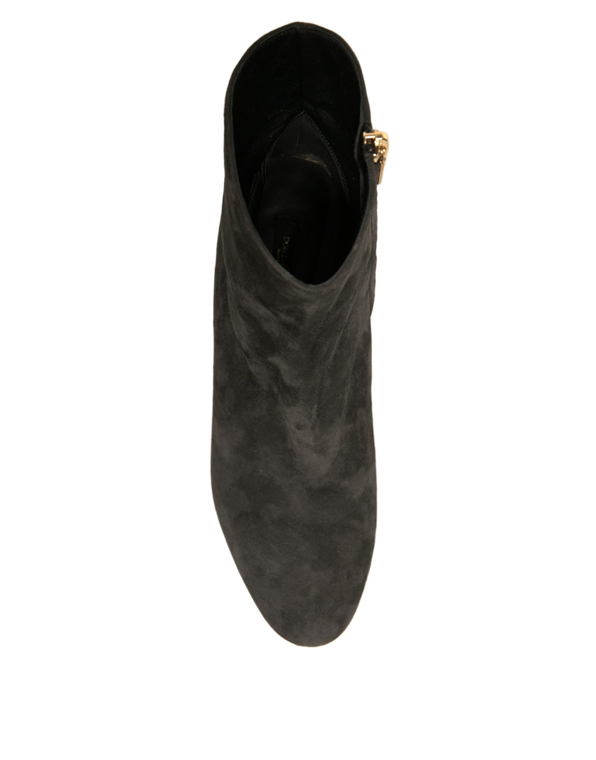 Dolce & Gabbana Black Embellished Heel Ankle Boots Shoes Dolce & Gabbana