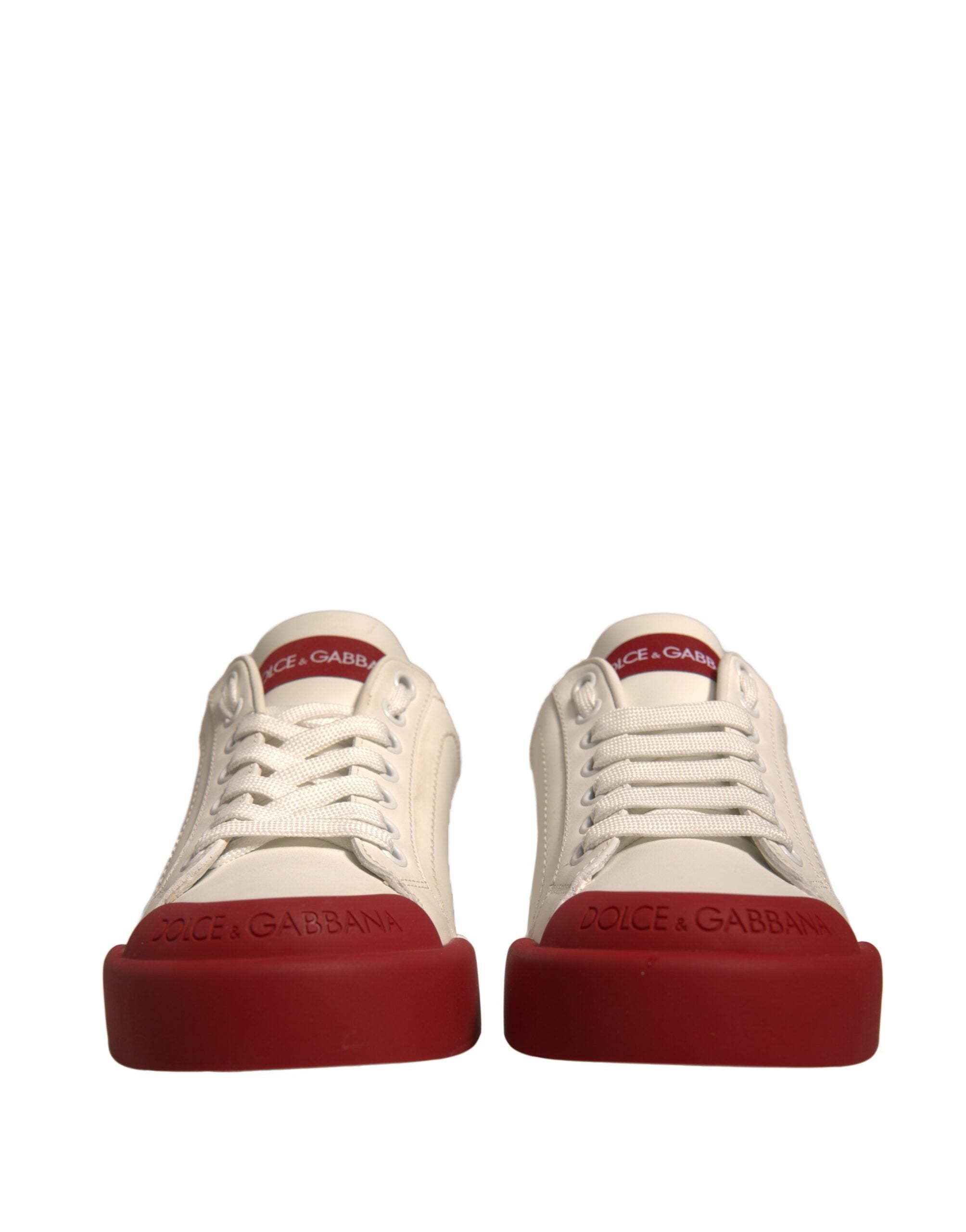 Dolce & Gabbana Shoes White Leather Logo Portofino Sneakers Dolce & Gabbana