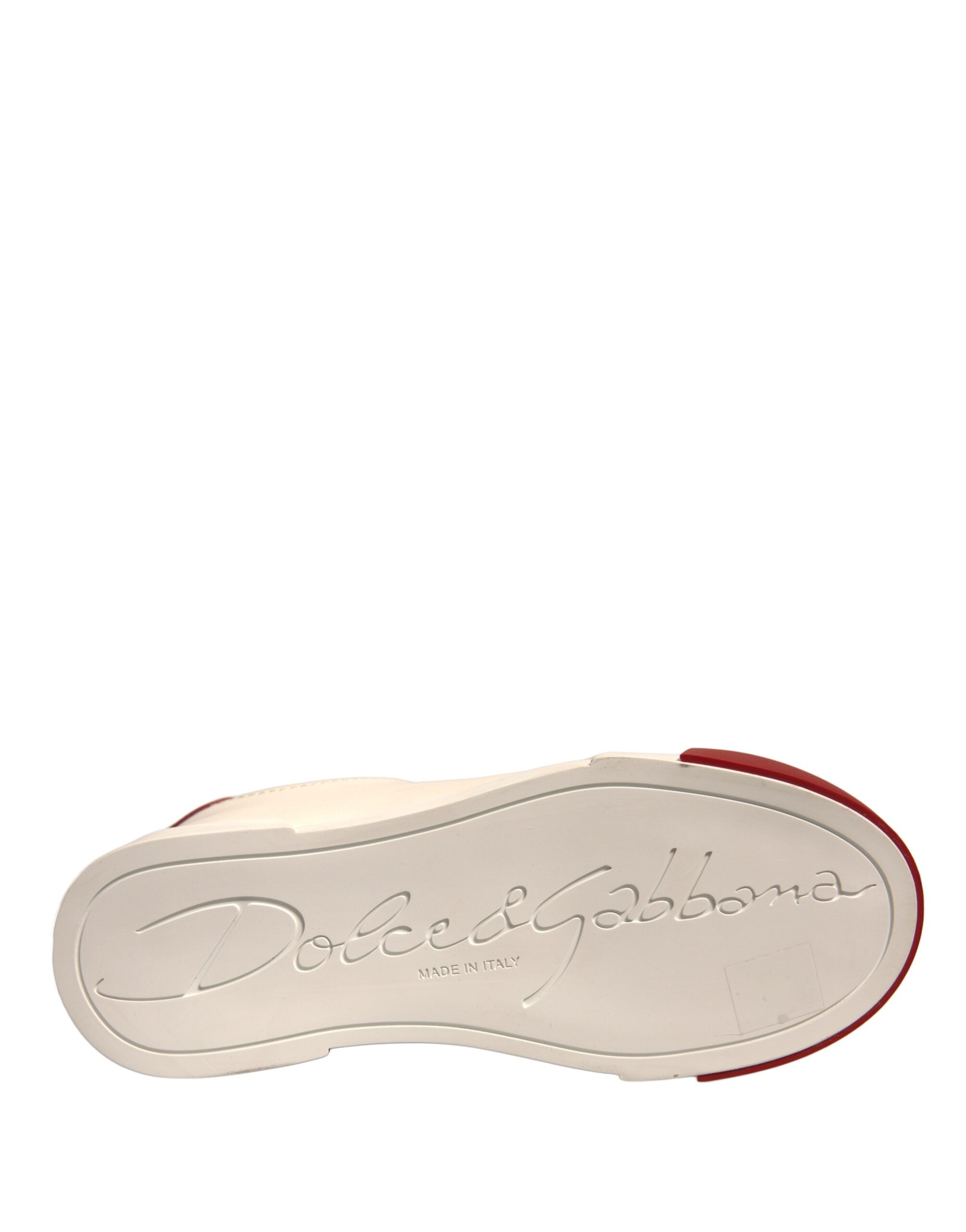 Dolce & Gabbana Shoes White Leather Logo Portofino Sneakers Dolce & Gabbana