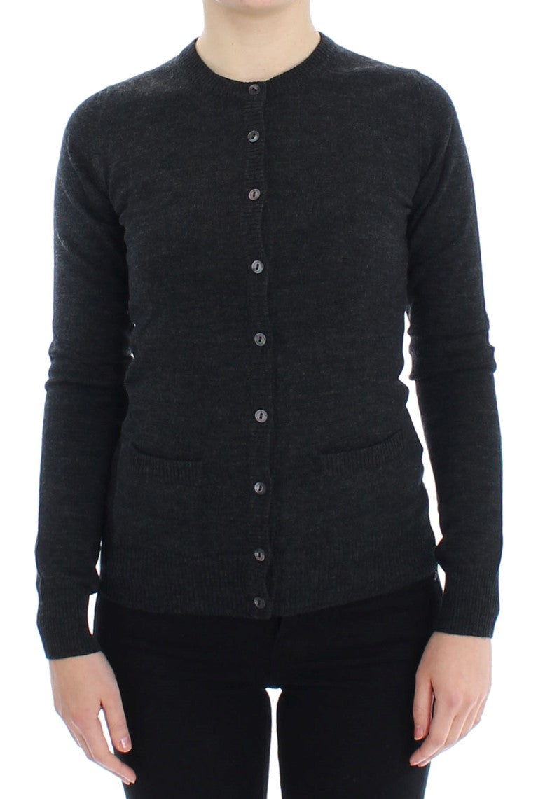 Dolce & Gabbana Gray Wool Button Cardigan Sweater Dolce & Gabbana