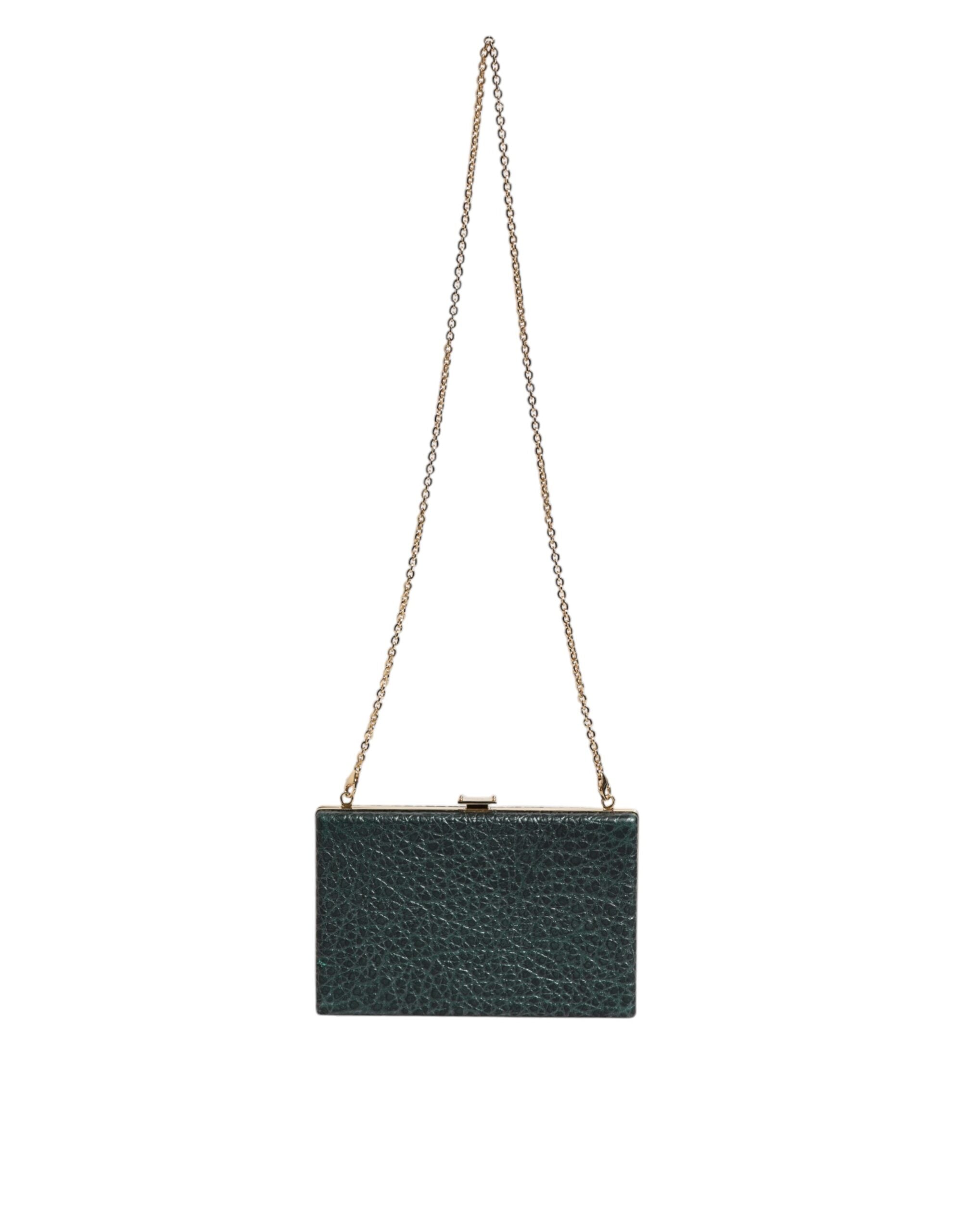 Dolce & Gabbana Black Leather Clutch Evening Crossbody Bag Dolce & Gabbana