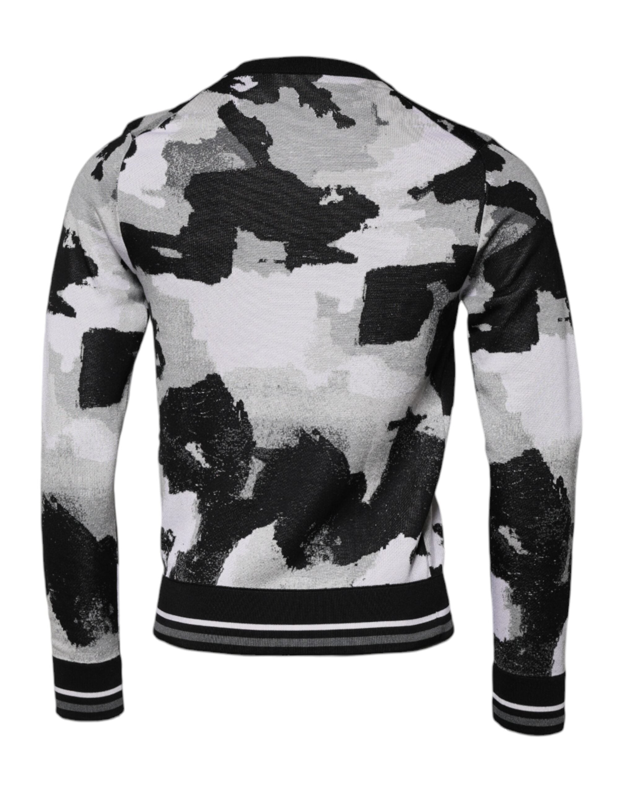 Dolce & Gabbana Multicolor Camouflage Crew Neck Men Pullover Sweater Dolce & Gabbana