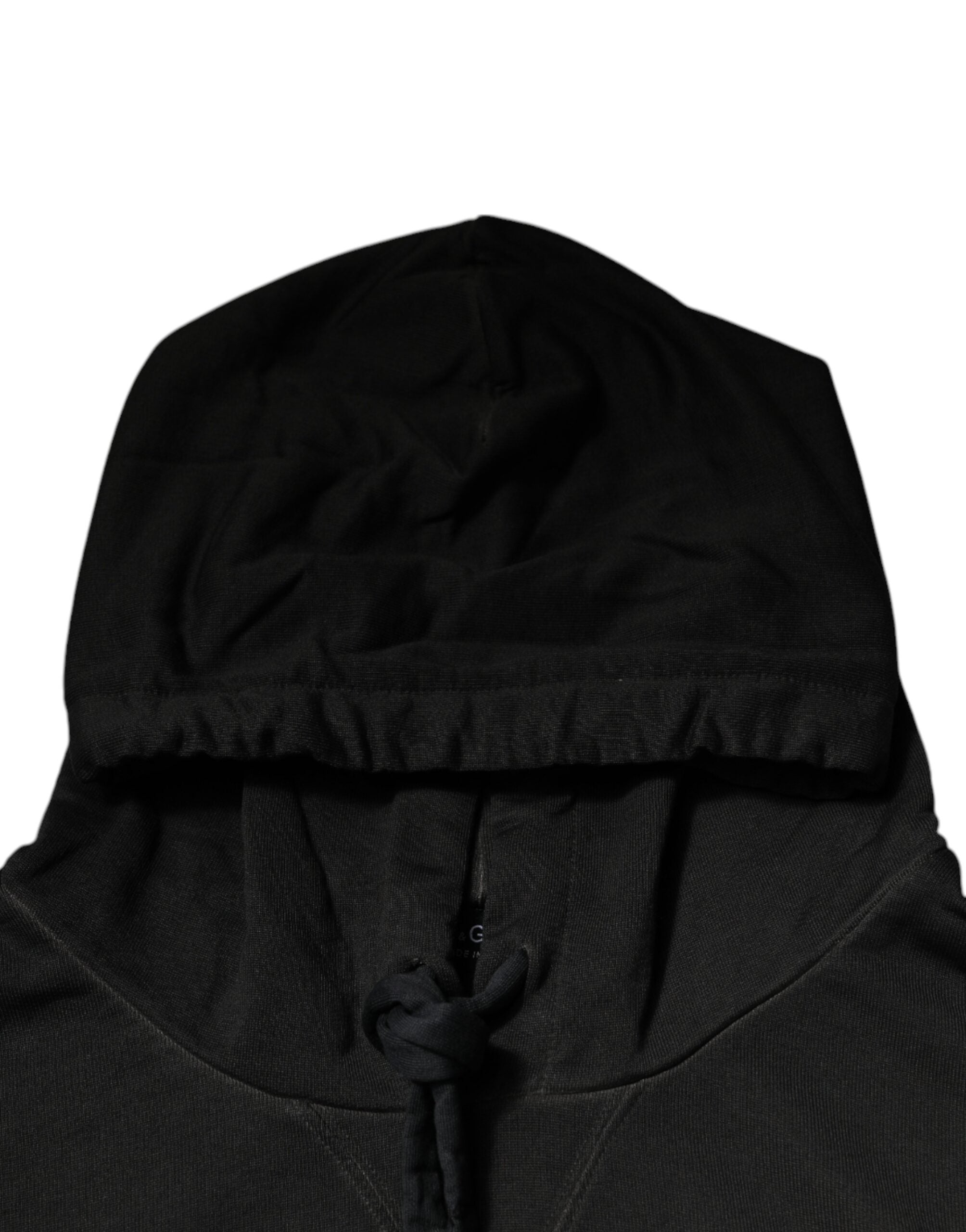 Dolce & Gabbana Black Cotton Hooded DG Shield Pullover Sweater Dolce & Gabbana