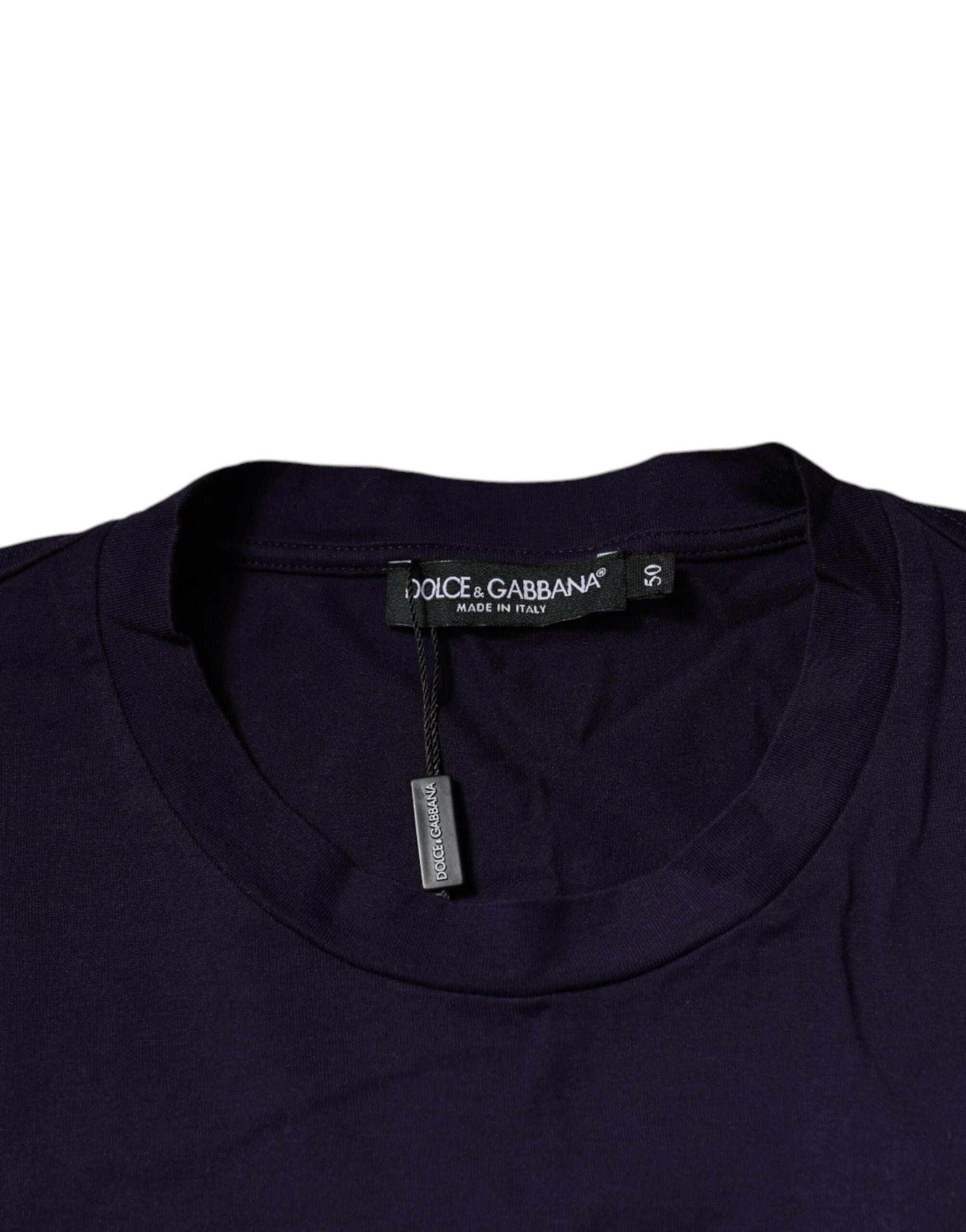 Dolce & Gabbana Purple DG Logo Cotton Crew Neck T-shirt Dolce & Gabbana