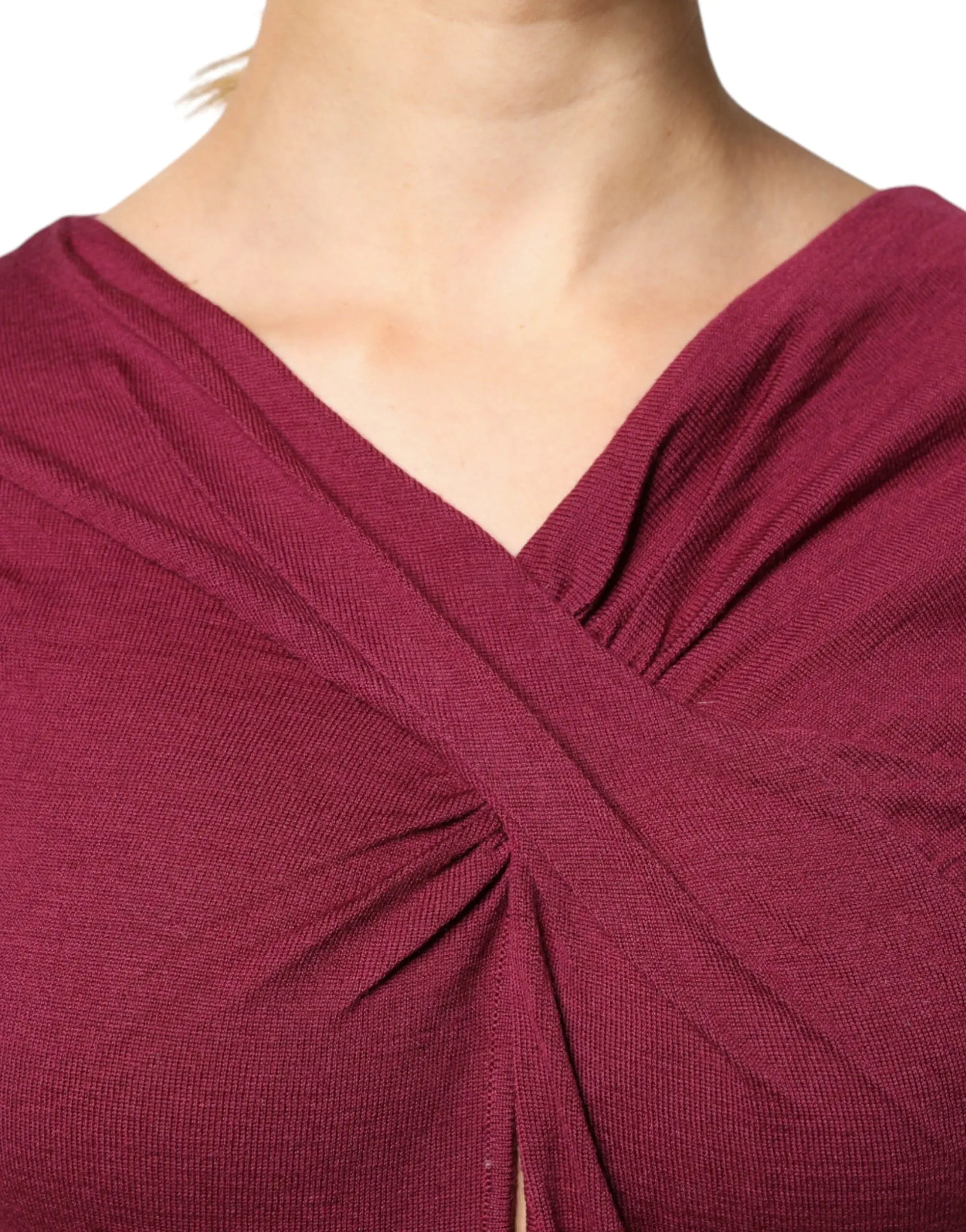 Roberto Cavalli Maroon Jumper Keyhole Knit Pullover Sweater Roberto Cavalli