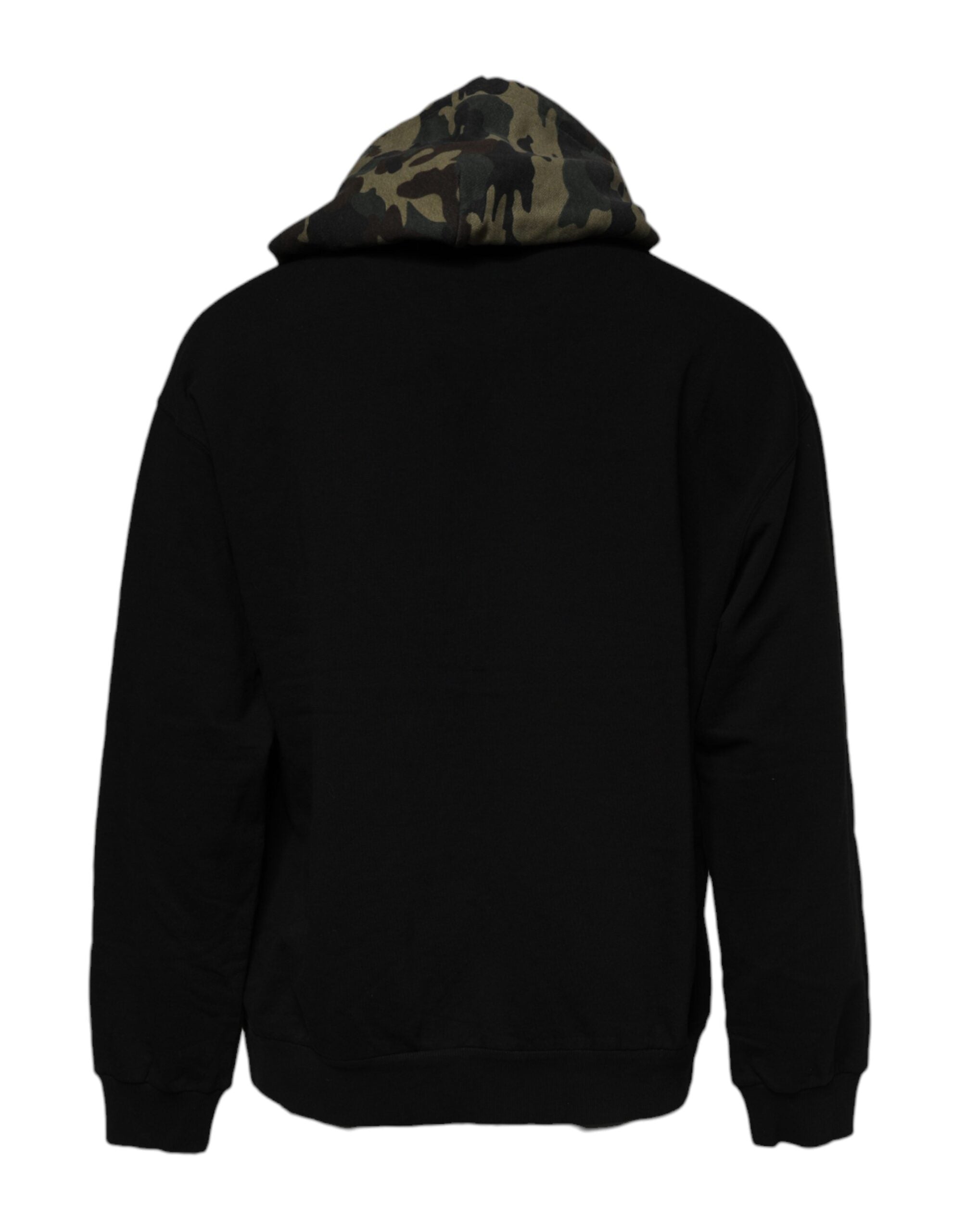 Dolce & Gabbana Black Camouflage Hooded Sweatshirt Sweater Dolce & Gabbana