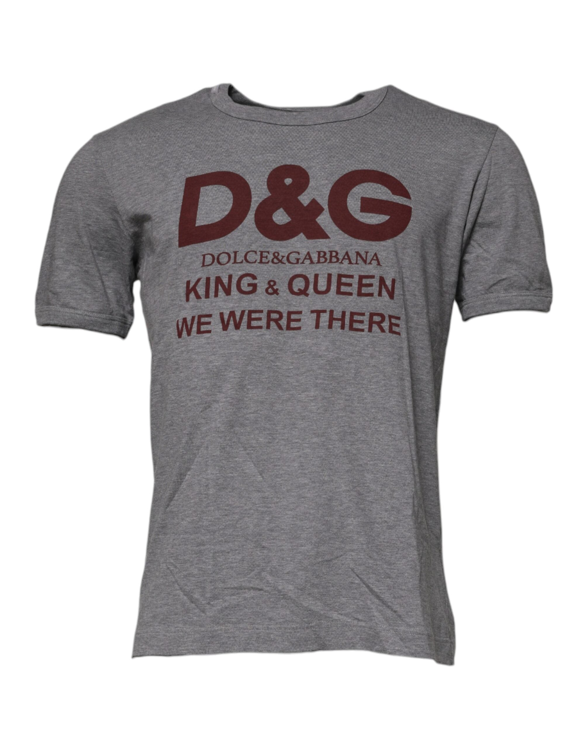 Dolce & Gabbana Gray Logo Print Cotton Crew Neck Men T-shirt Dolce & Gabbana