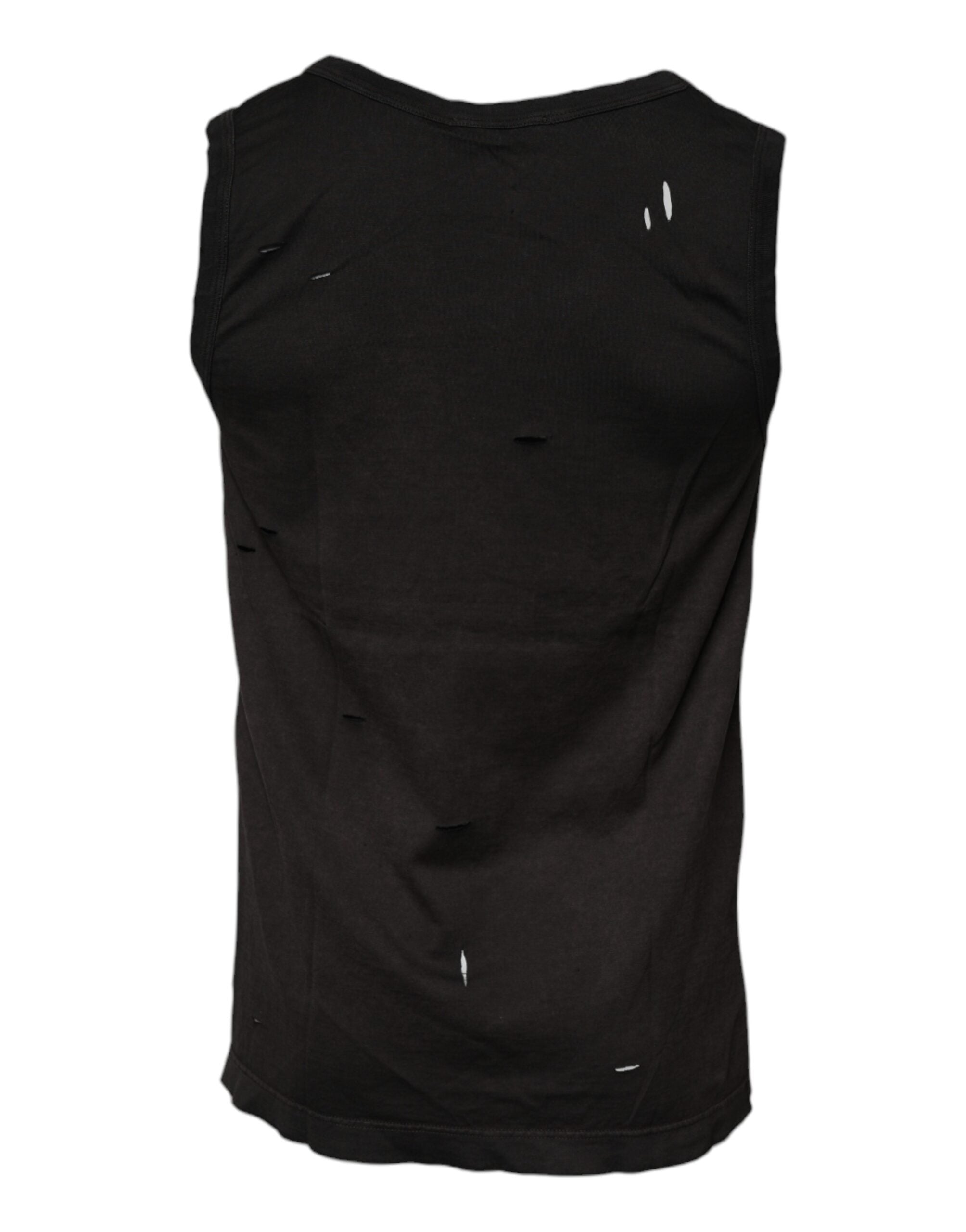 Dolce & Gabbana Black Sleeveless Round Neck Tank T-shirt Dolce & Gabbana