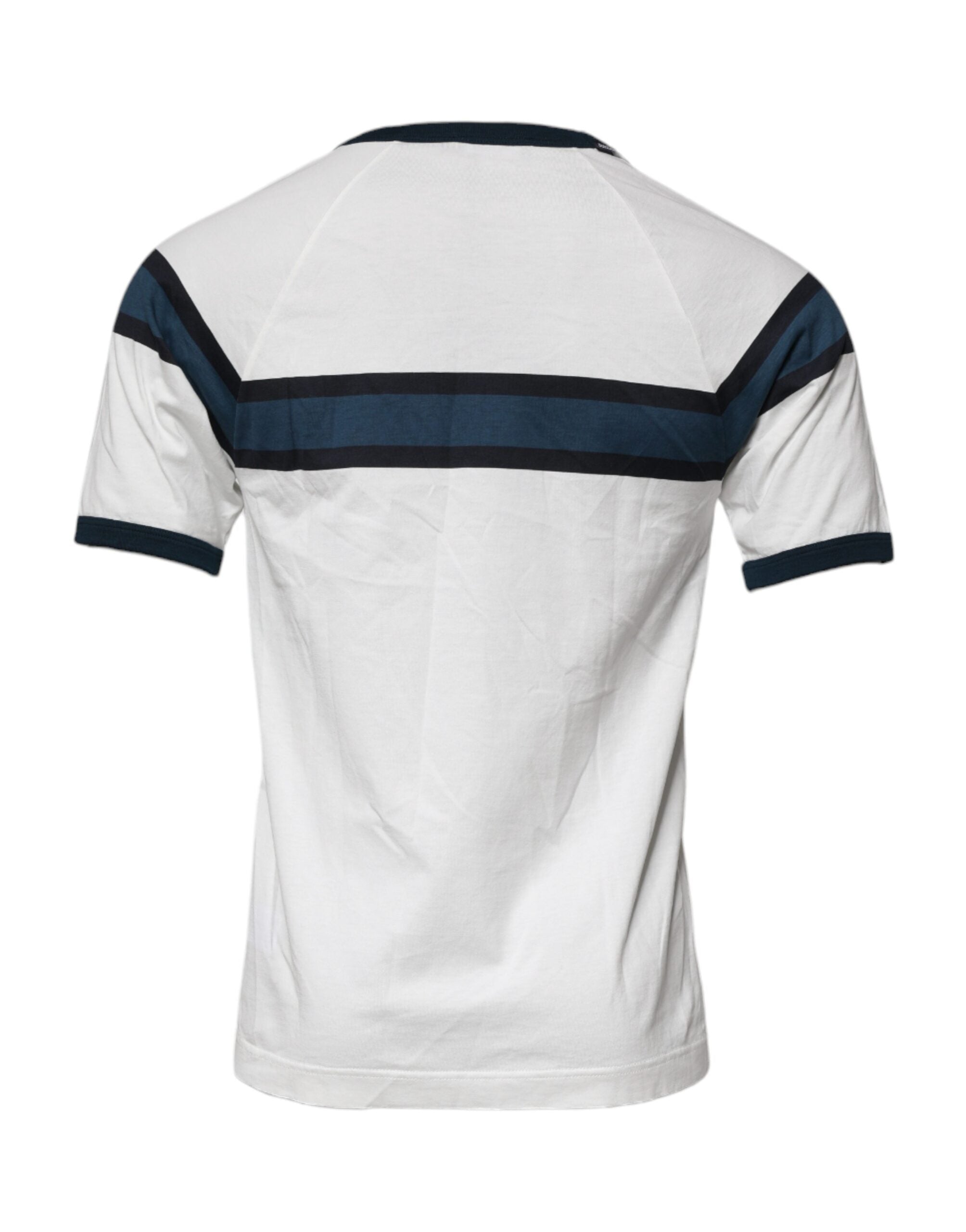 Dolce & Gabbana White Logo Print Cotton Men Crew Neck T-shirt Dolce & Gabbana
