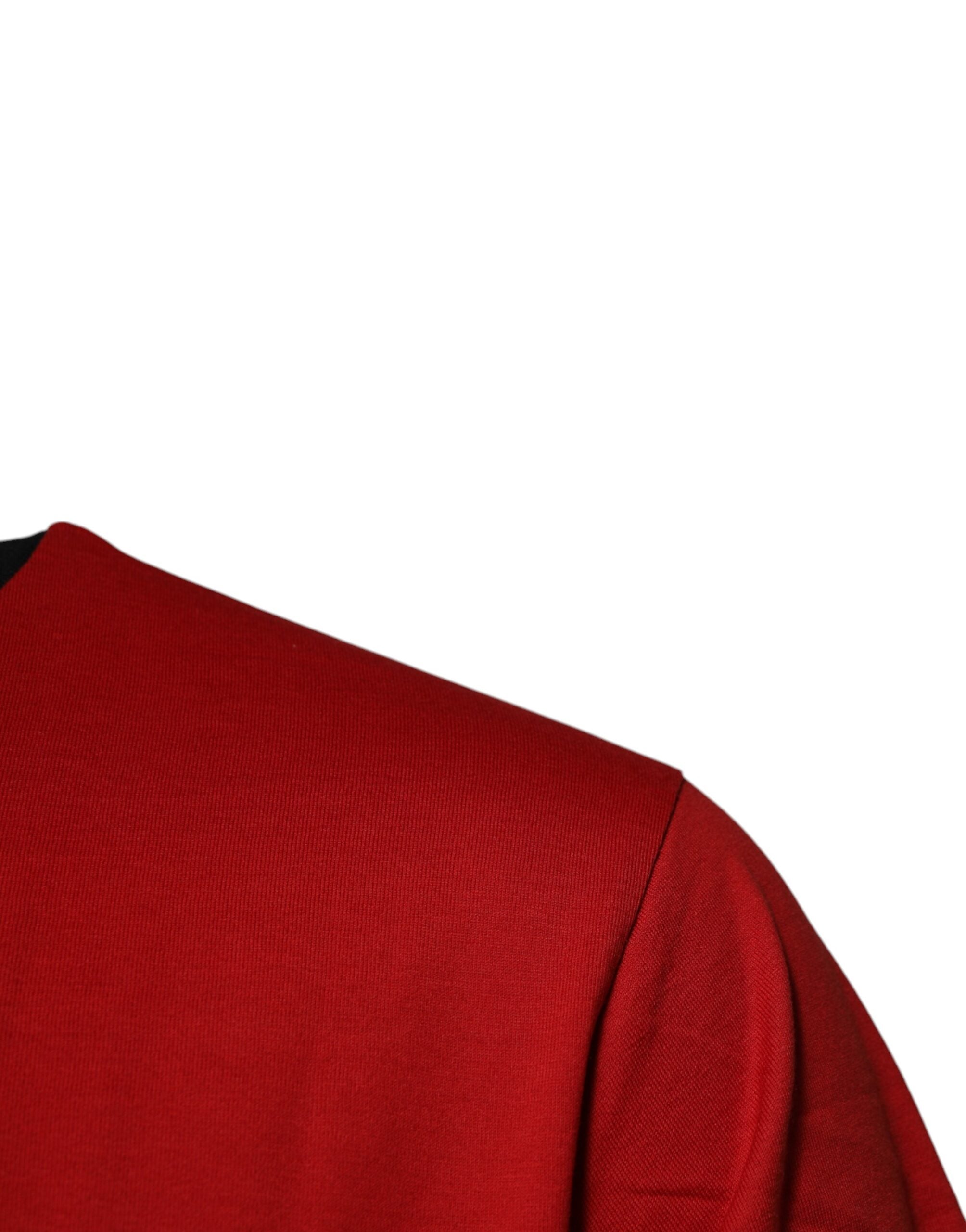Dolce & Gabbana Red Logo Crown Cotton Crew Neck T-shirt Dolce & Gabbana