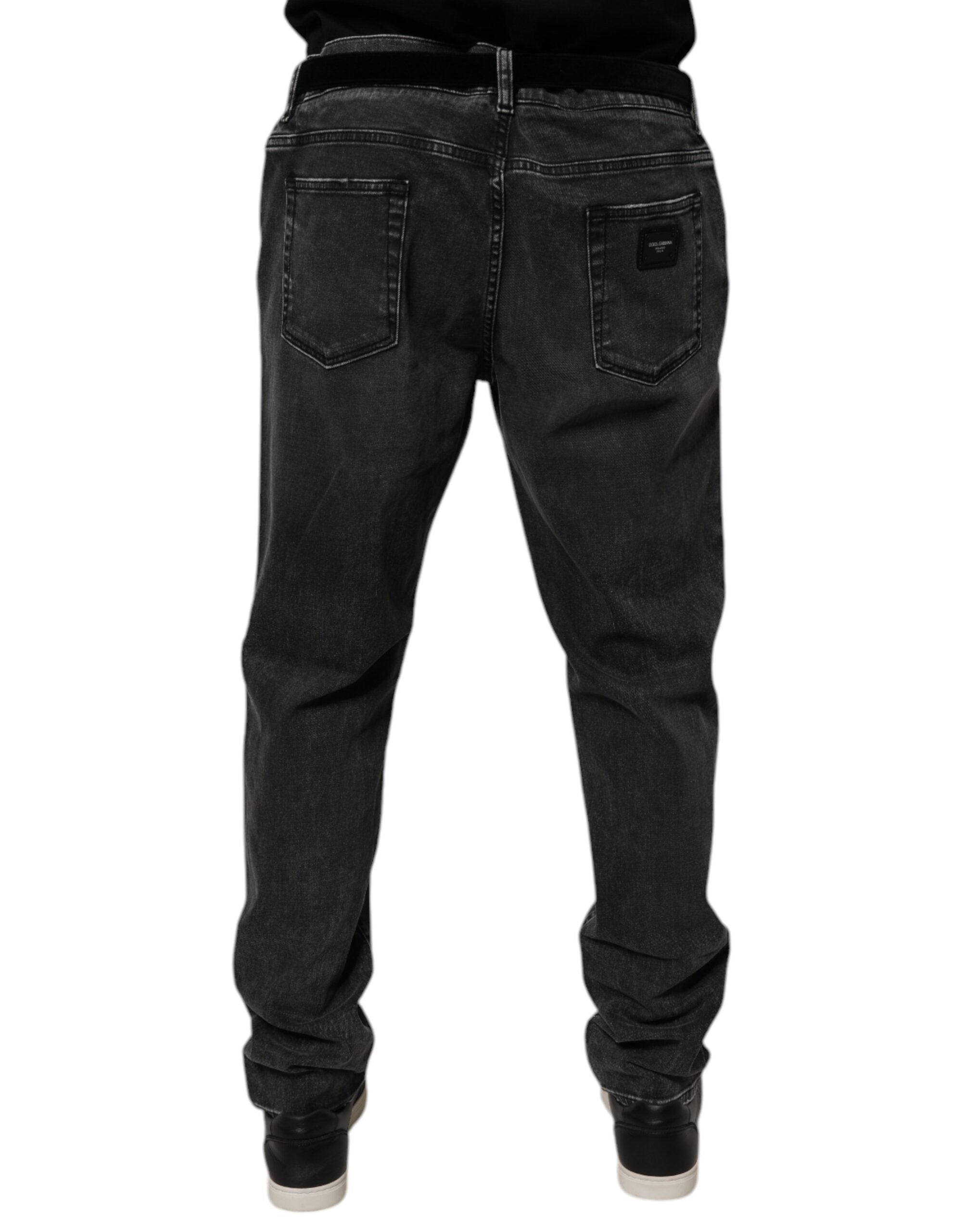 Dolce & Gabbana Black Cotton Stretch Skinny Men Denim Jeans Dolce & Gabbana