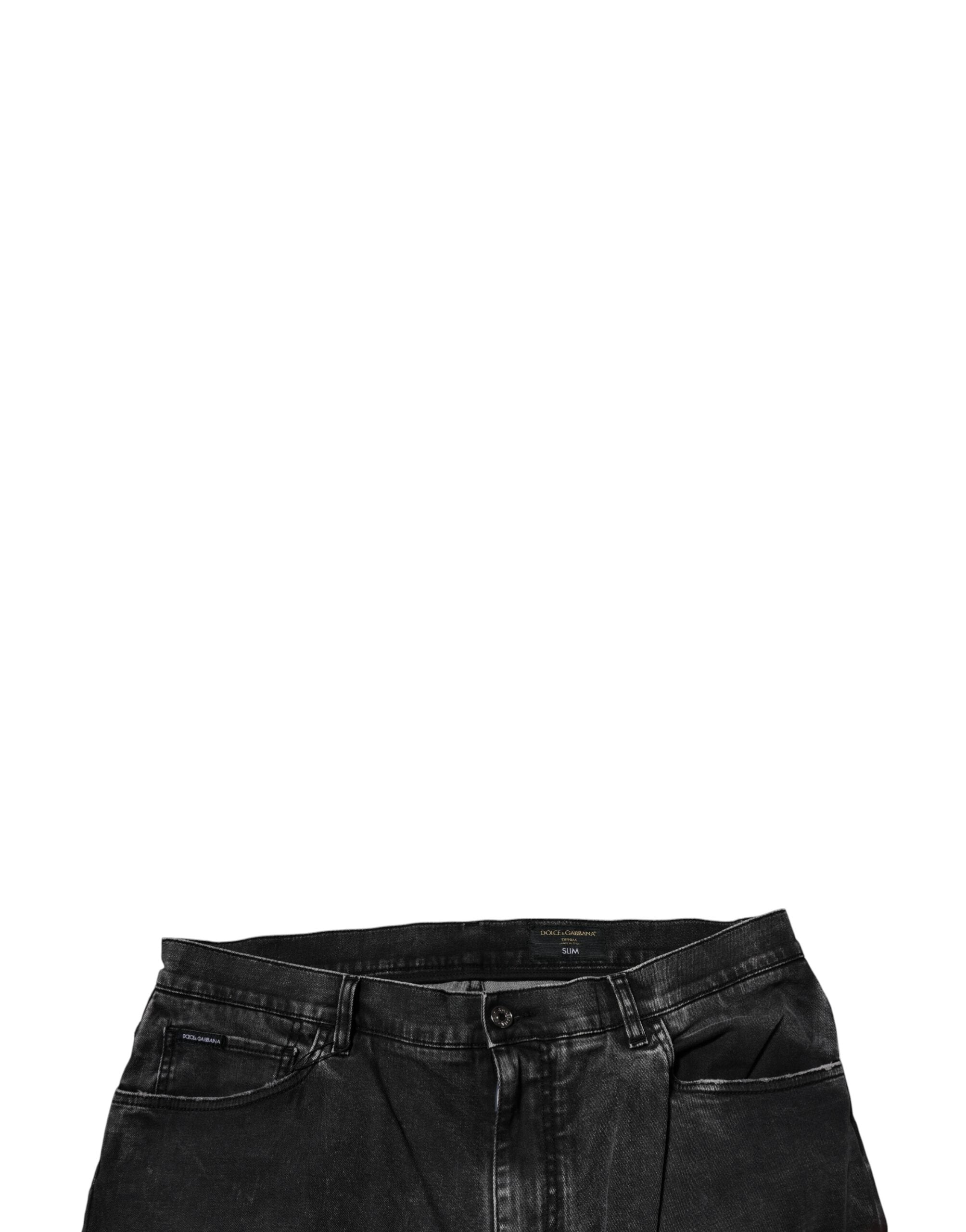 Dolce & Gabbana Black Cotton Stretch Skinny Men Denim Jeans Dolce & Gabbana