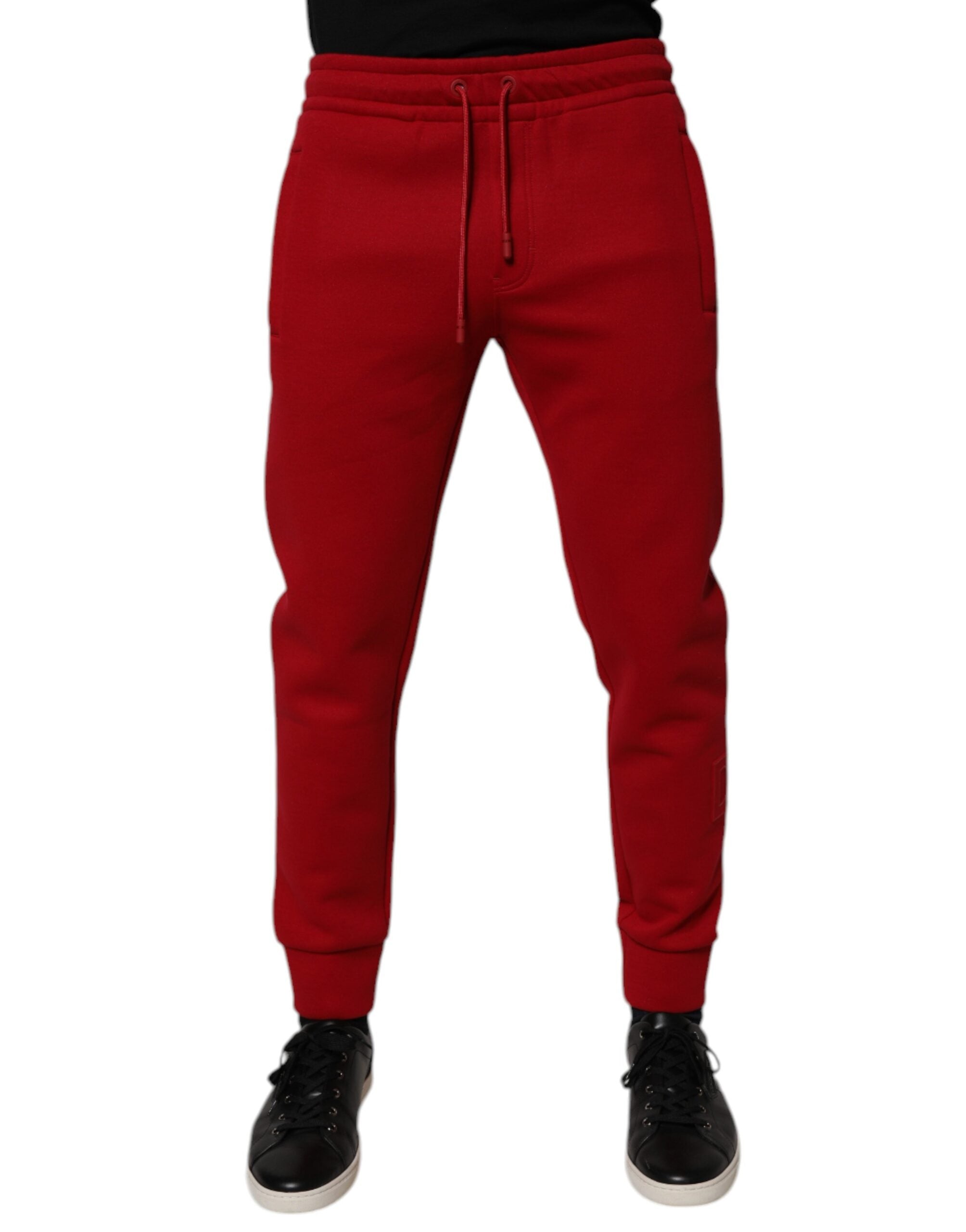 Dolce & Gabbana Red Cotton Jogger Jogging Pants Dolce & Gabbana