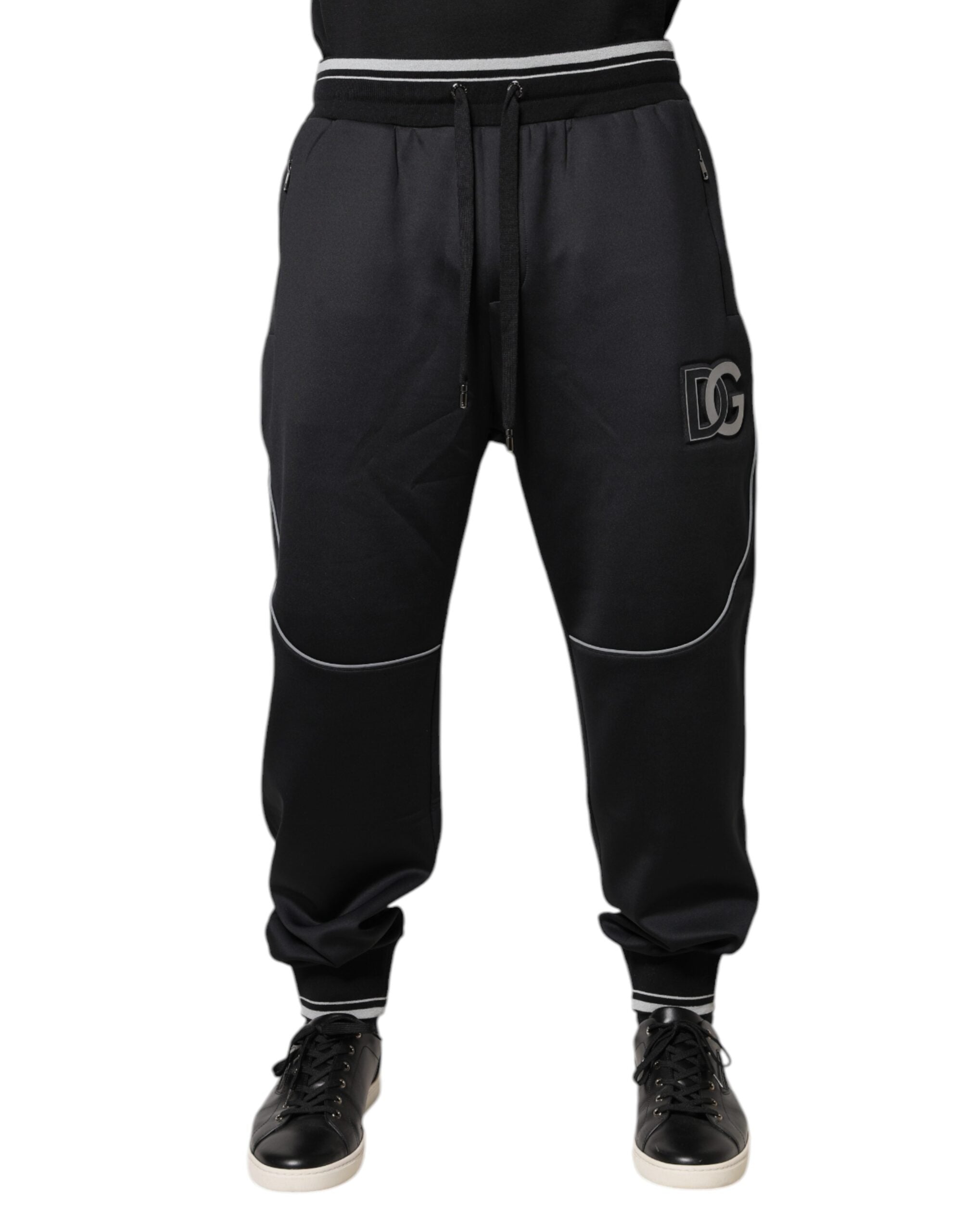 Dolce & Gabbana Black Polyester Logo Jogger Pants Dolce & Gabbana