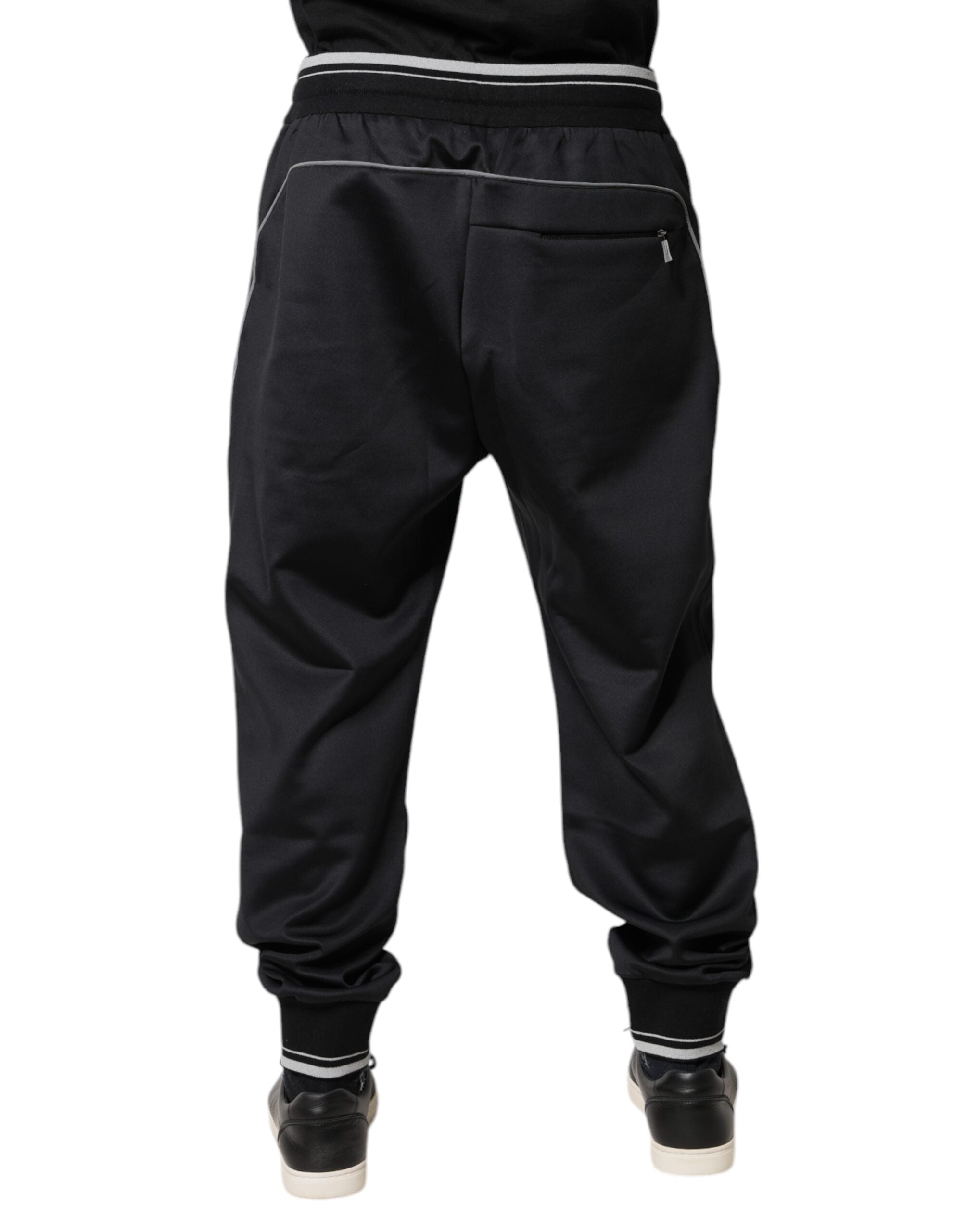 Dolce & Gabbana Black Polyester Logo Jogger Pants Dolce & Gabbana
