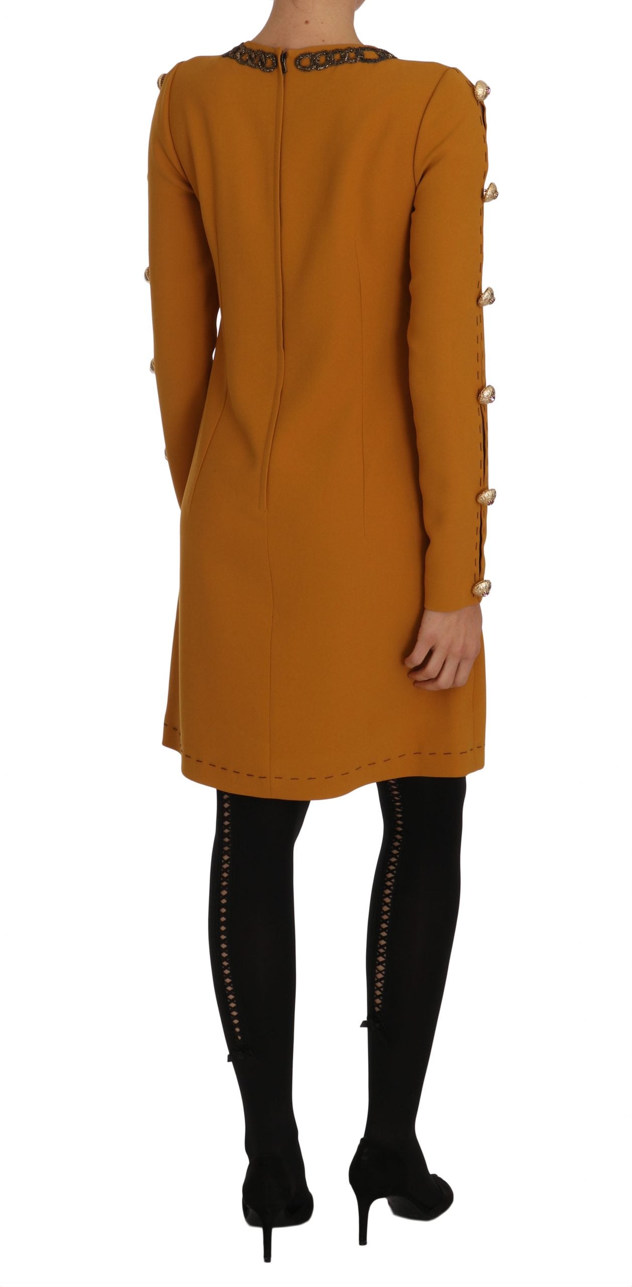 Dolce & Gabbana Brown Mini  Crystal Embellished Dress Dolce & Gabbana