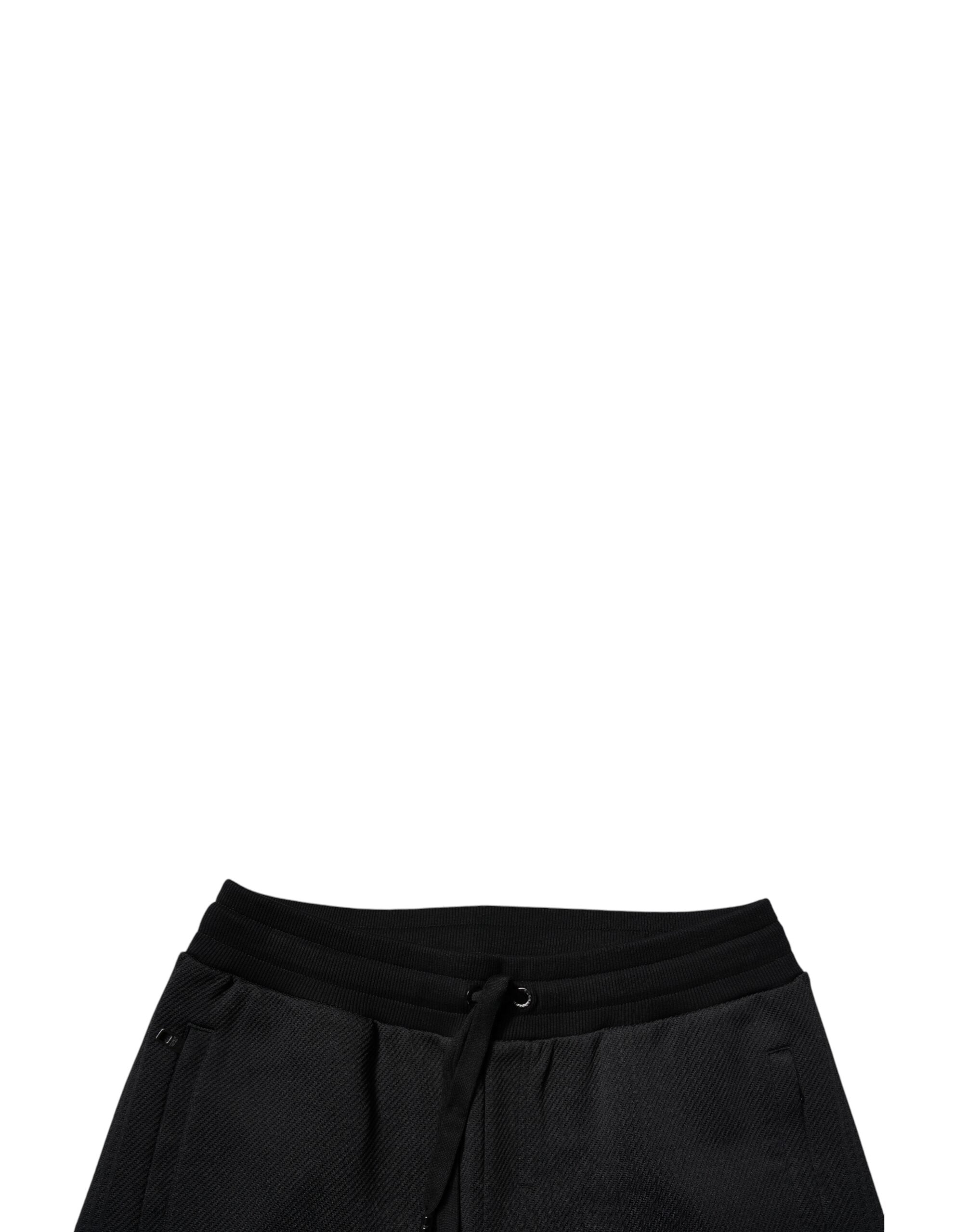 Dolce & Gabbana Black Polyester Men Jogger Sweatpants Pants Dolce & Gabbana