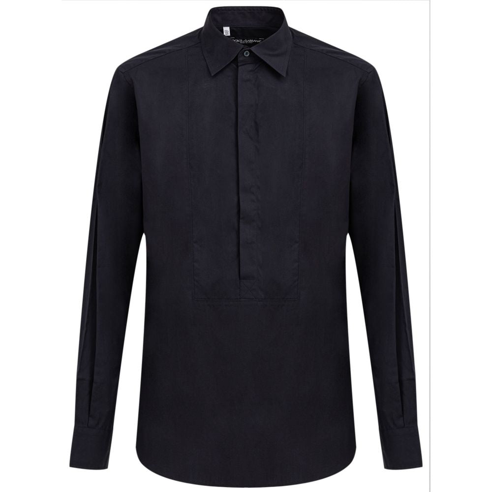 Dolce & Gabbana Navy Blue Cotton Dress Shirt Dolce & Gabbana