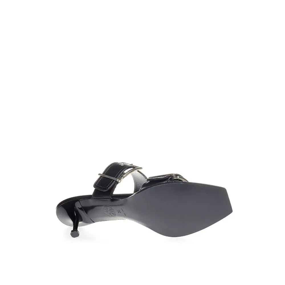Alexander McQueen Black Leather Stiletto Heel Sandals Alexander McQueen