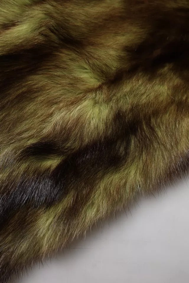 Dolce & Gabbana Multicolor Fur Shawl Neck Wrap Cover Collar Scarf Dolce & Gabbana
