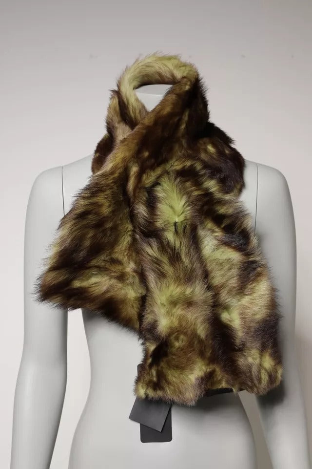 Dolce & Gabbana Multicolor Fur Shawl Neck Wrap Cover Collar Scarf Dolce & Gabbana