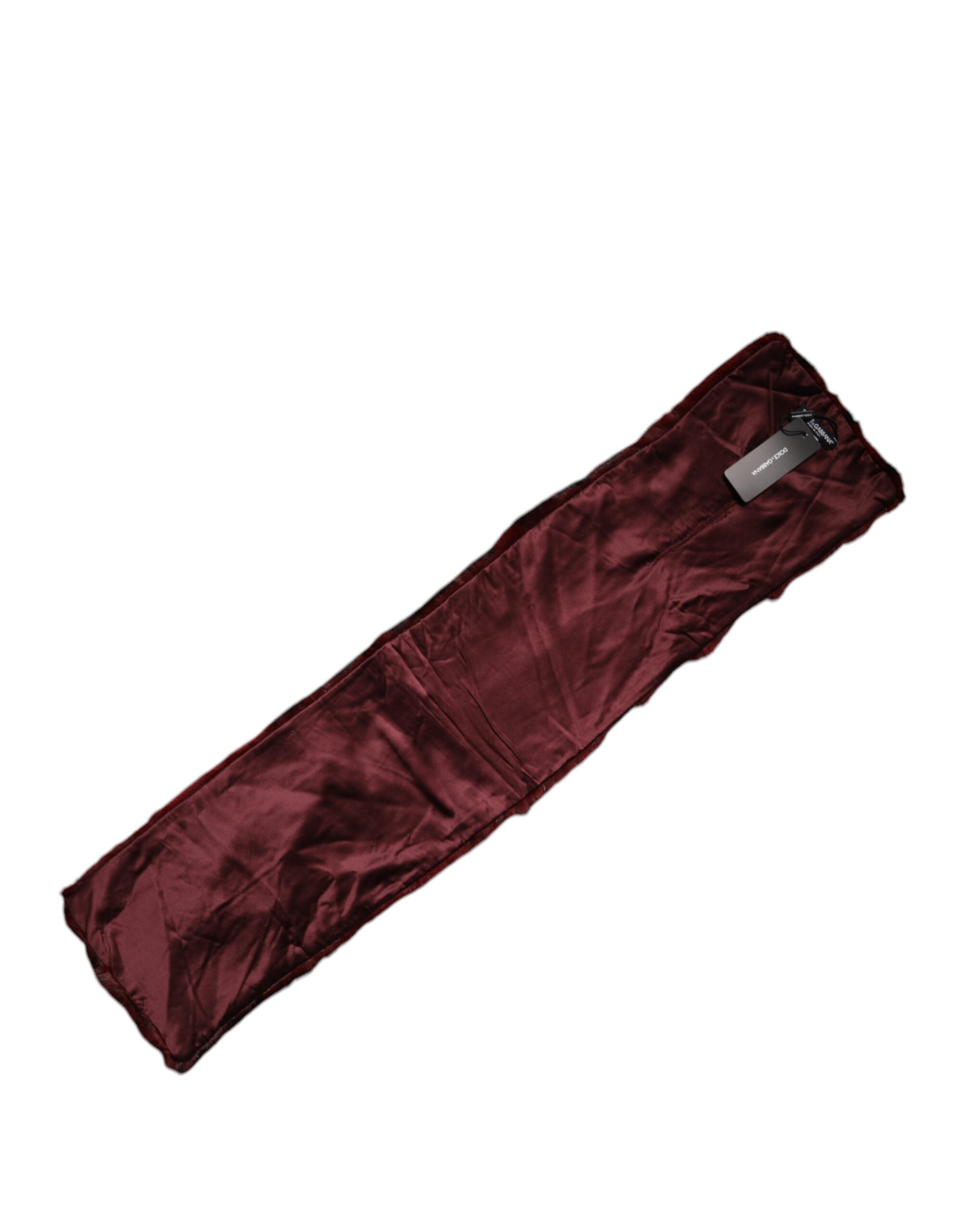 Dolce & Gabbana Black Red Stripe Fur Shawl Neck Wrap Scarf Dolce & Gabbana