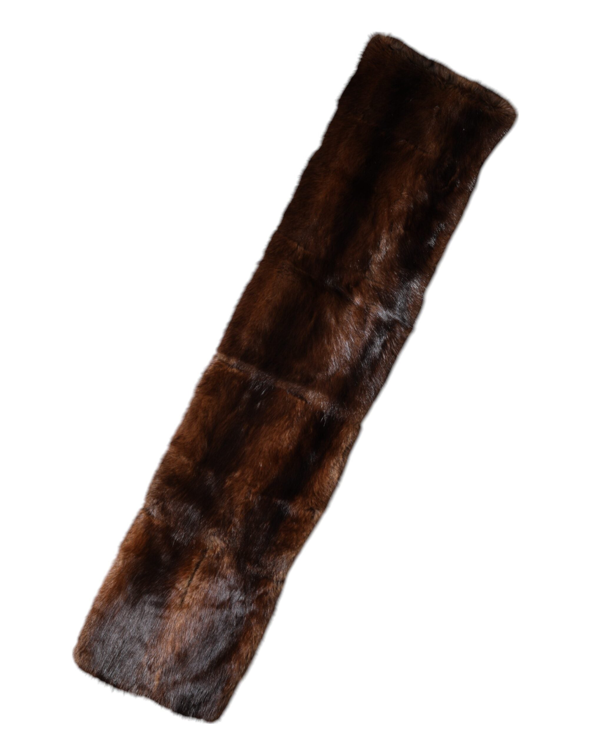 Dolce & Gabbana Black Brown Stripe Fur Shawl Wrap Scarf Dolce & Gabbana