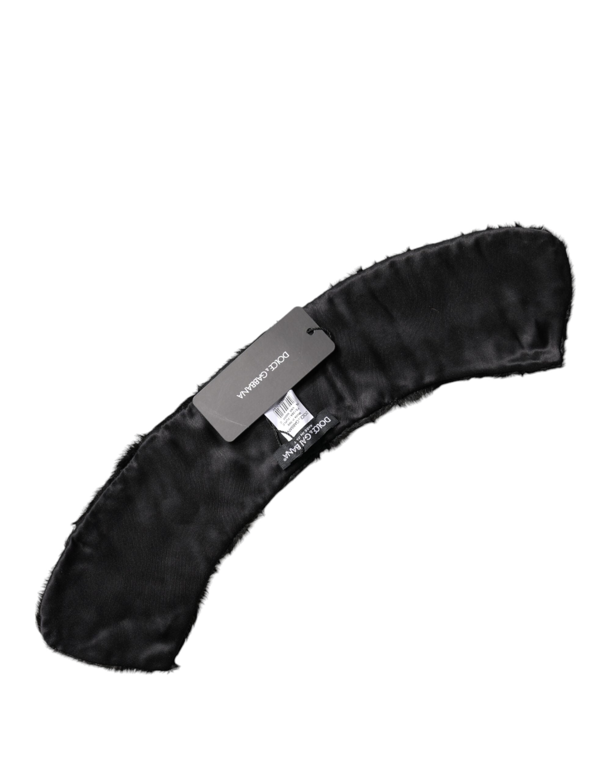 Dolce & Gabbana Black Lamb Fur Collar Women Neck Wrap Scarf Dolce & Gabbana