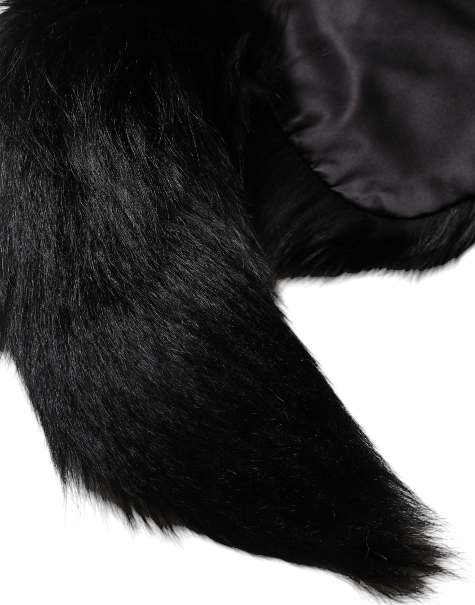 Dolce & Gabbana Black Fox Fur Neck Wrap Warmer Winter Scarf Dolce & Gabbana