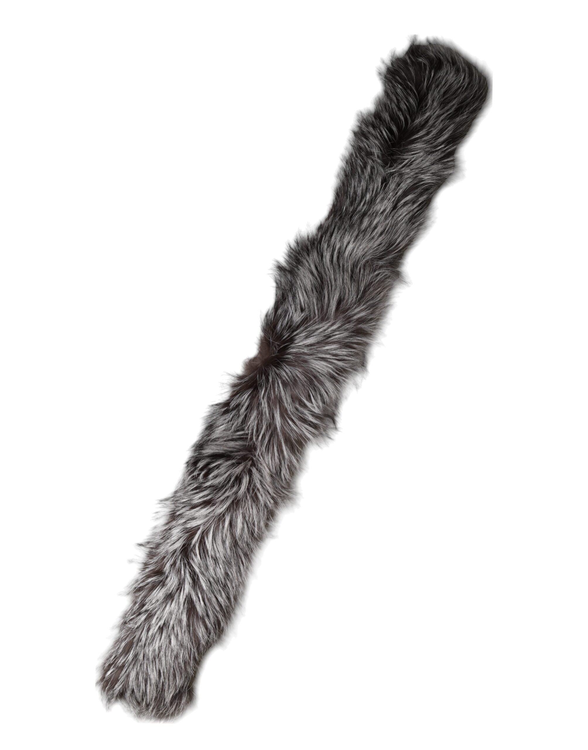 Dolce & Gabbana Gray Fox Fur Neck Wrap Warmer Winter Scarf Dolce & Gabbana