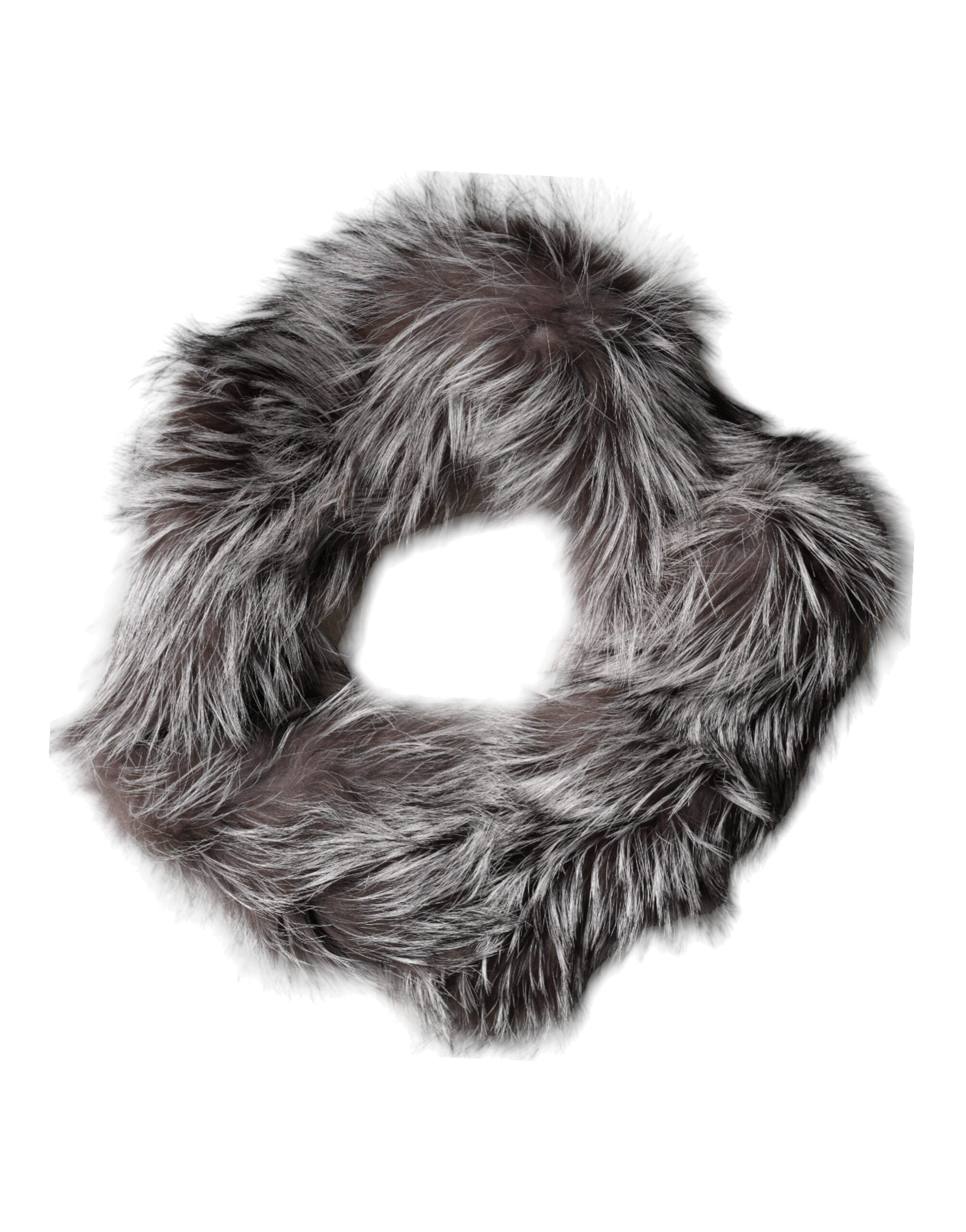 Dolce & Gabbana Gray Fox Fur Neck Wrap Warmer Winter Scarf Dolce & Gabbana