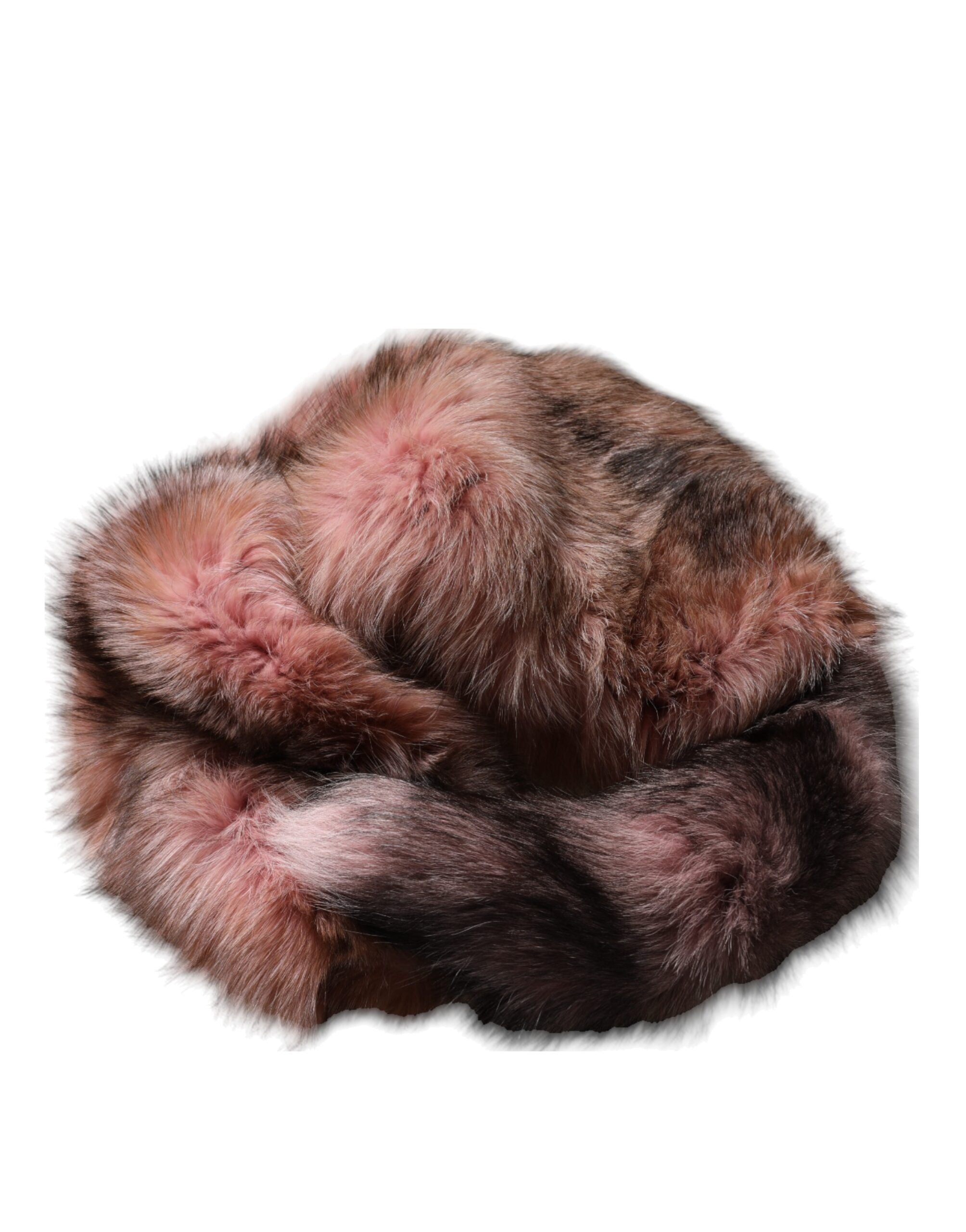Dolce & Gabbana Pink Frost Fox Fur Neck Warmer Winter Scarf Dolce & Gabbana