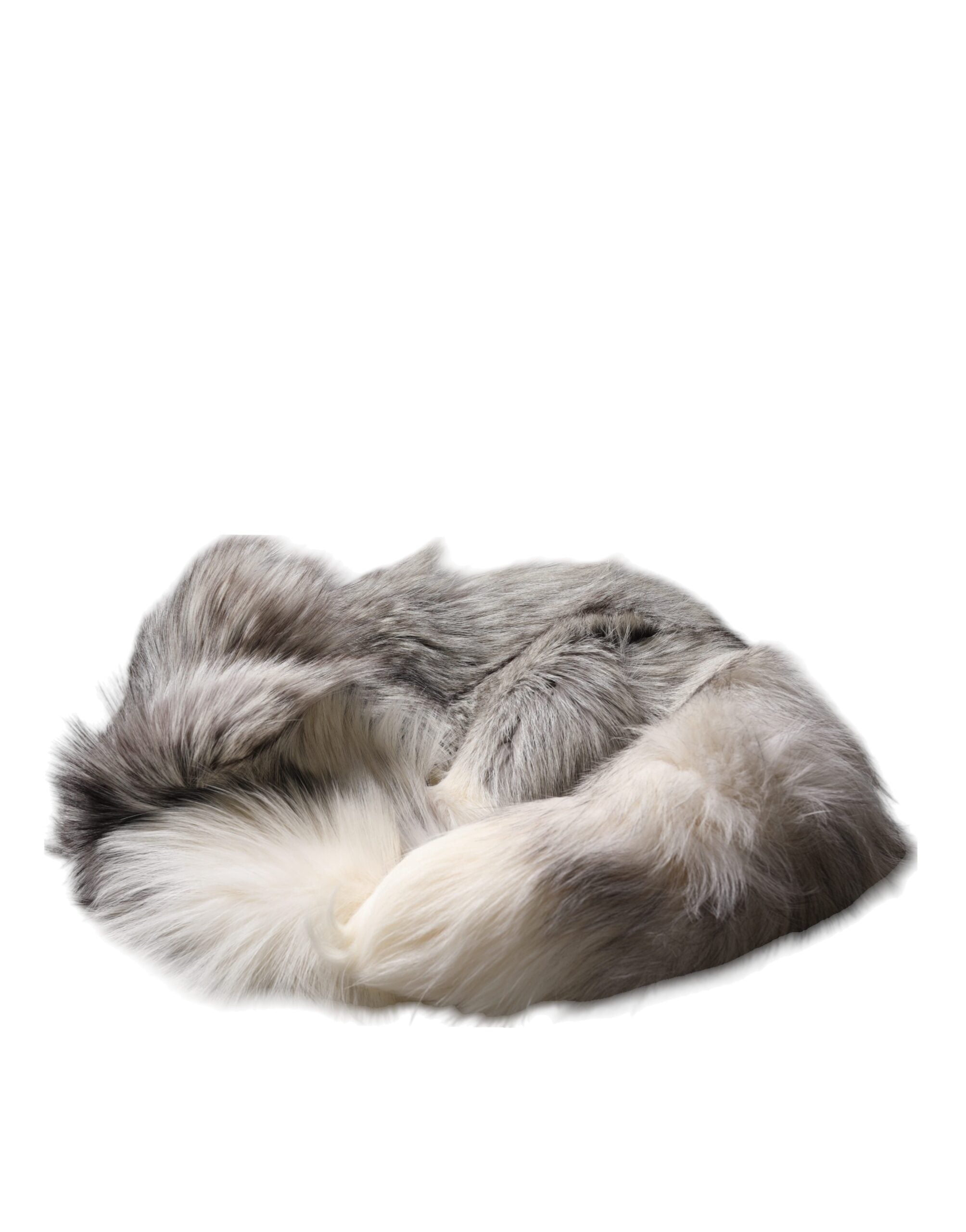 Dolce & Gabbana White Fox Fur Neck Wrap Warmer Winter Scarf Dolce & Gabbana