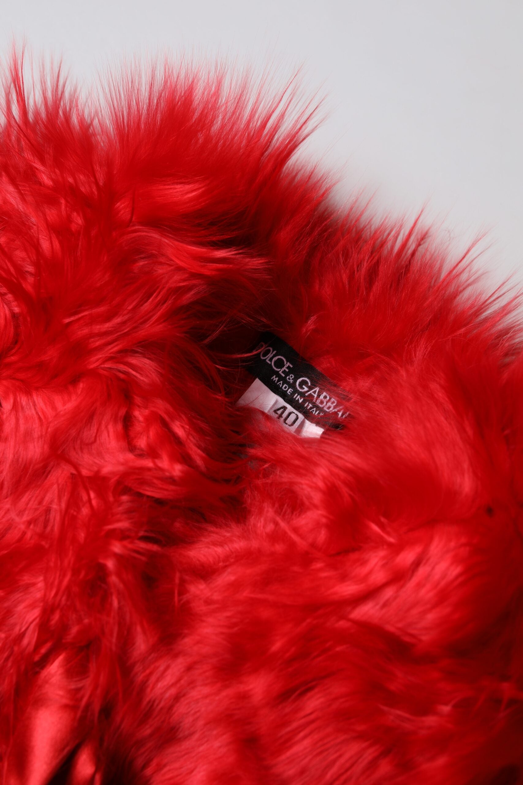 Dolce & Gabbana Red Alpaca Fur Women Neck Warmer Winter Scarf Dolce & Gabbana