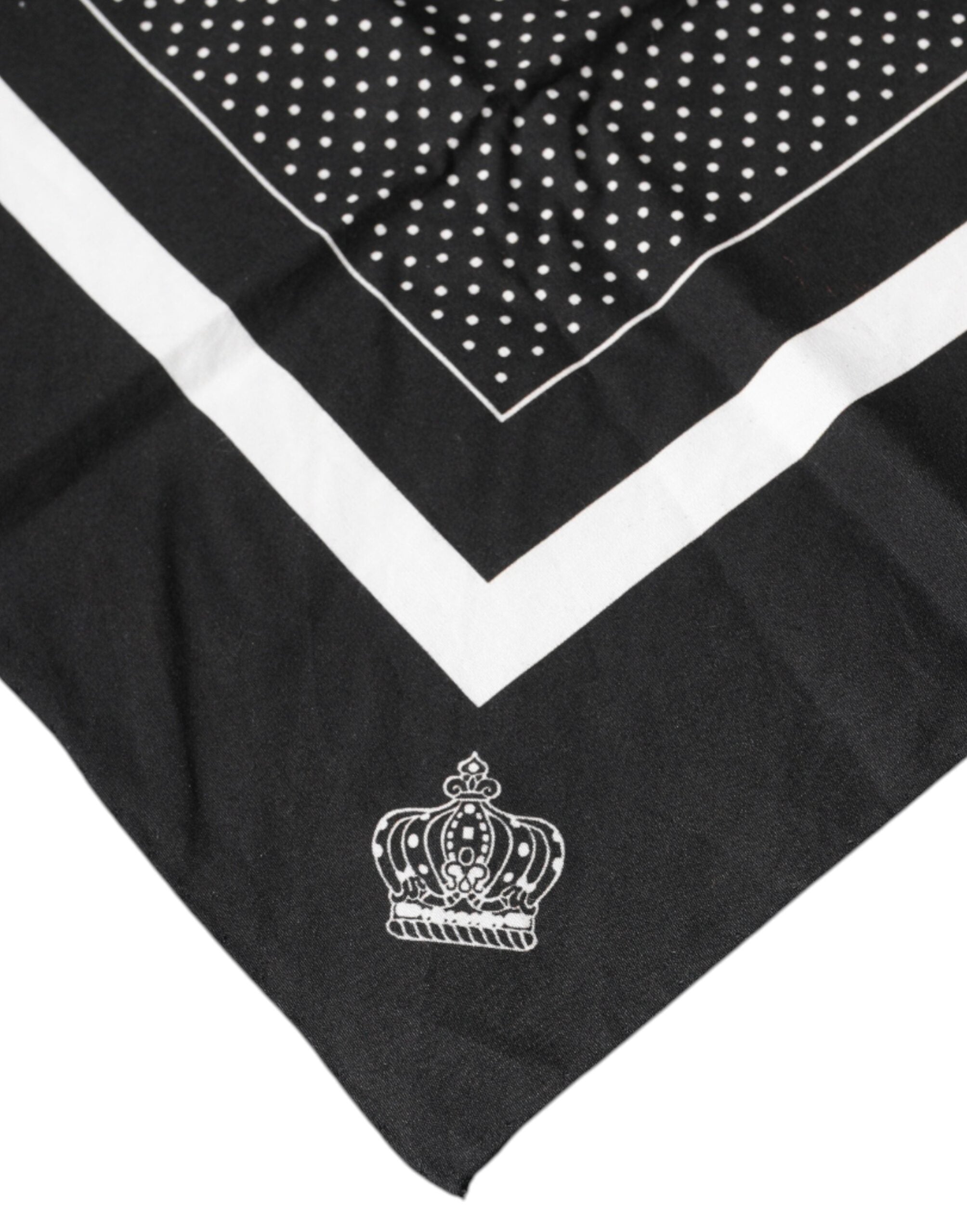 Dolce & Gabbana Black Polka Dots Cotton Handkerchief Scarf Dolce & Gabbana