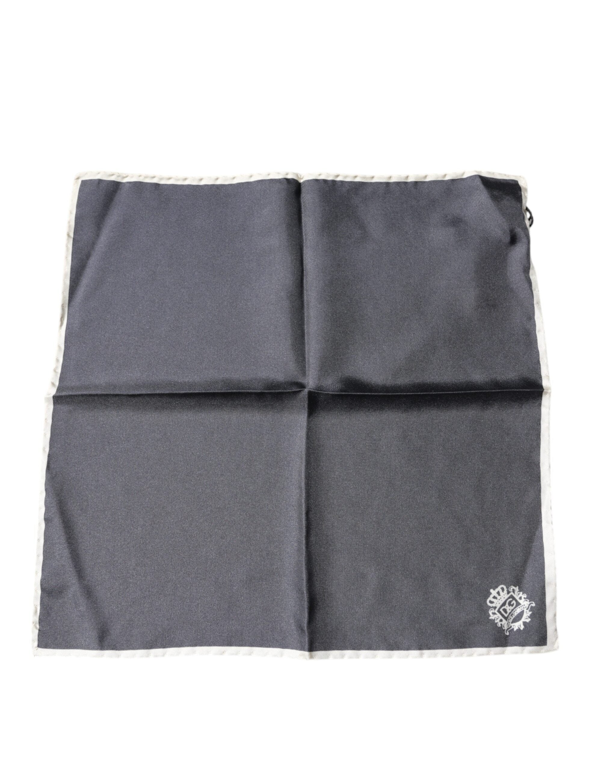 Dolce & Gabbana Gray Crown Logo Square Handkerchief Scarf Dolce & Gabbana