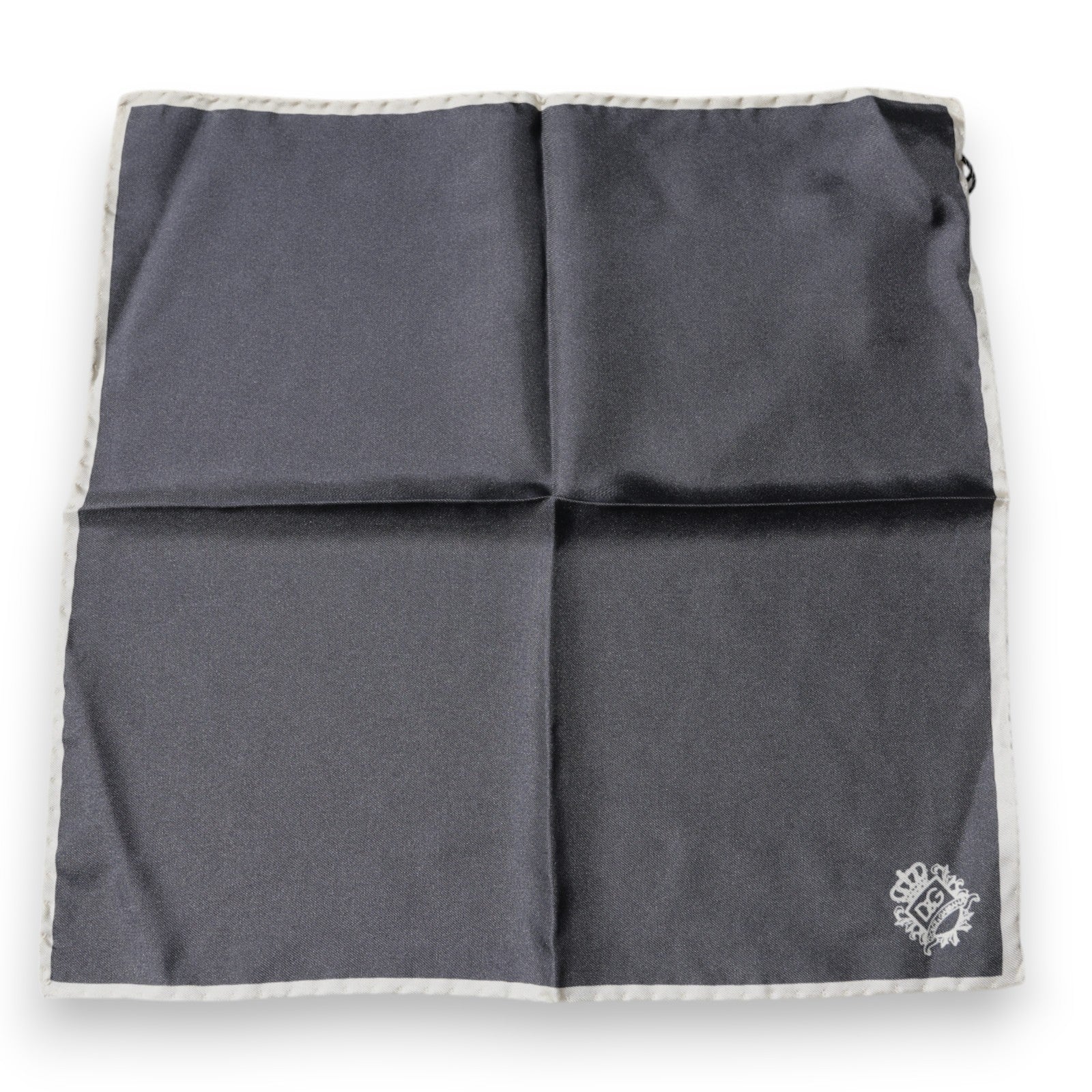 Dolce & Gabbana Gray Crown Logo Square Handkerchief Scarf Dolce & Gabbana