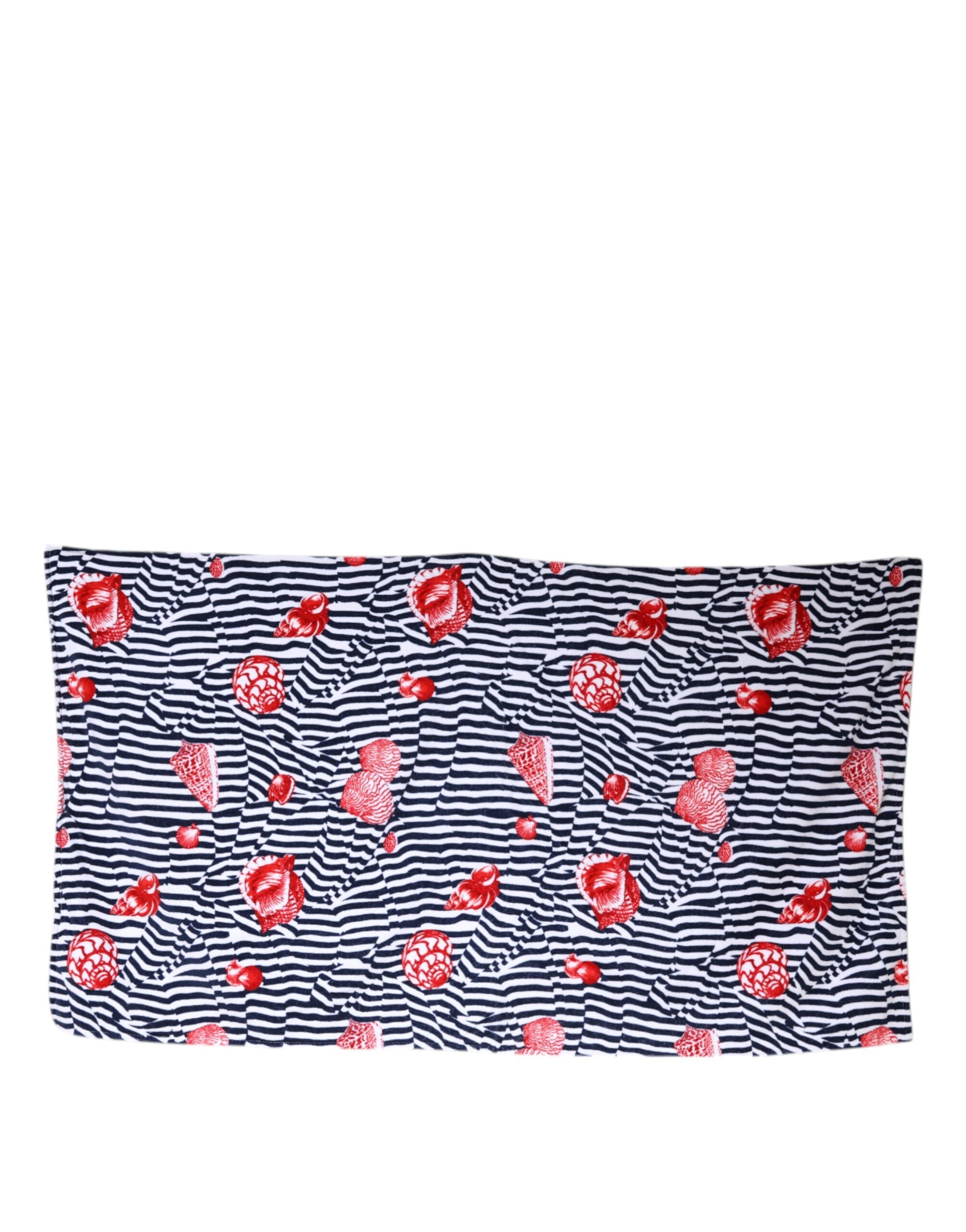 Dolce & Gabbana Multicolor Stripes Seashells Beach Towel Dolce & Gabbana