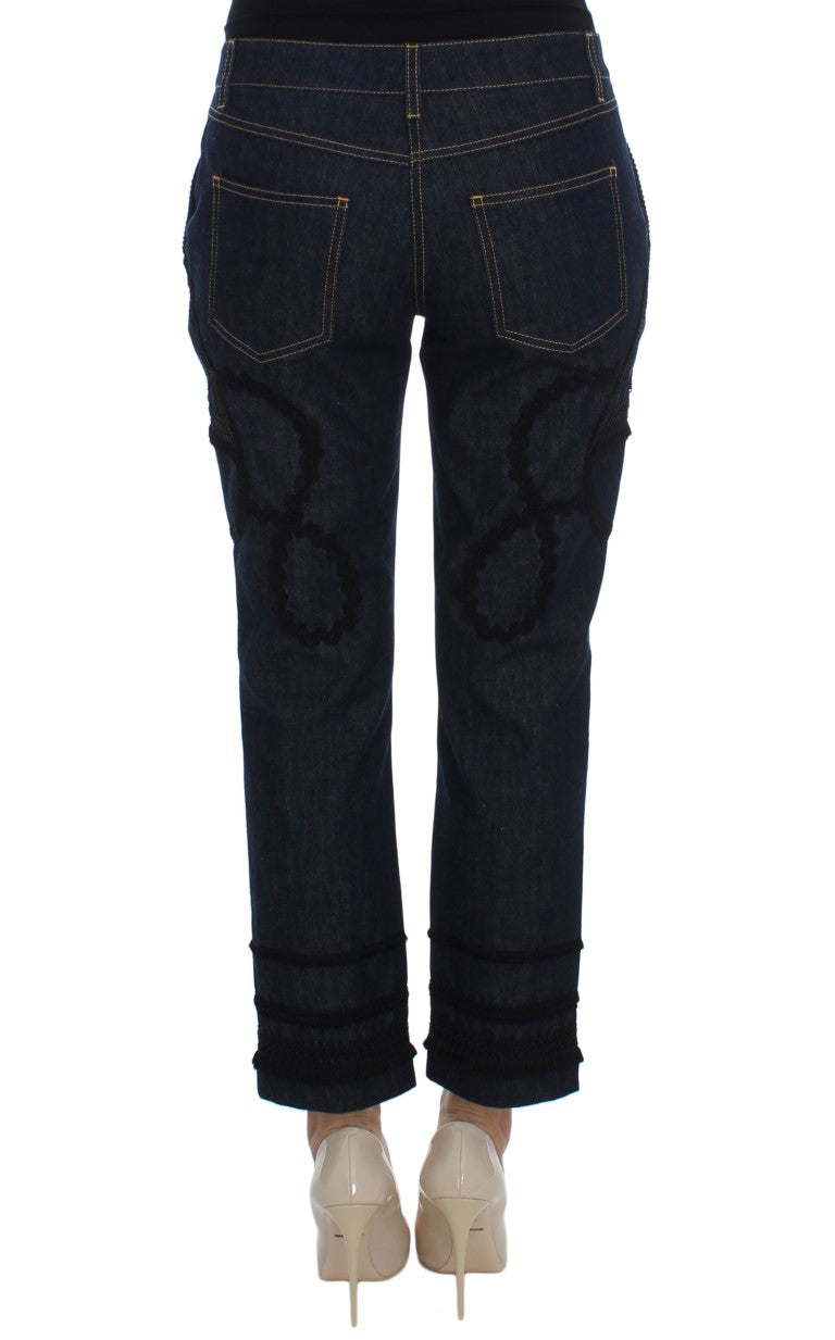 Dolce & Gabbana Blue Denim Cotton CAPRI Torero Jeans Dolce & Gabbana