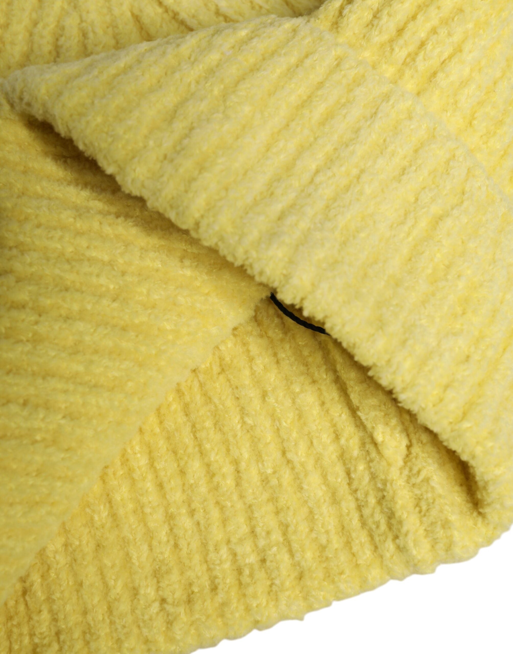 Dolce & Gabbana Yellow Cotton Knitted Winter Beanie Hat Dolce & Gabbana