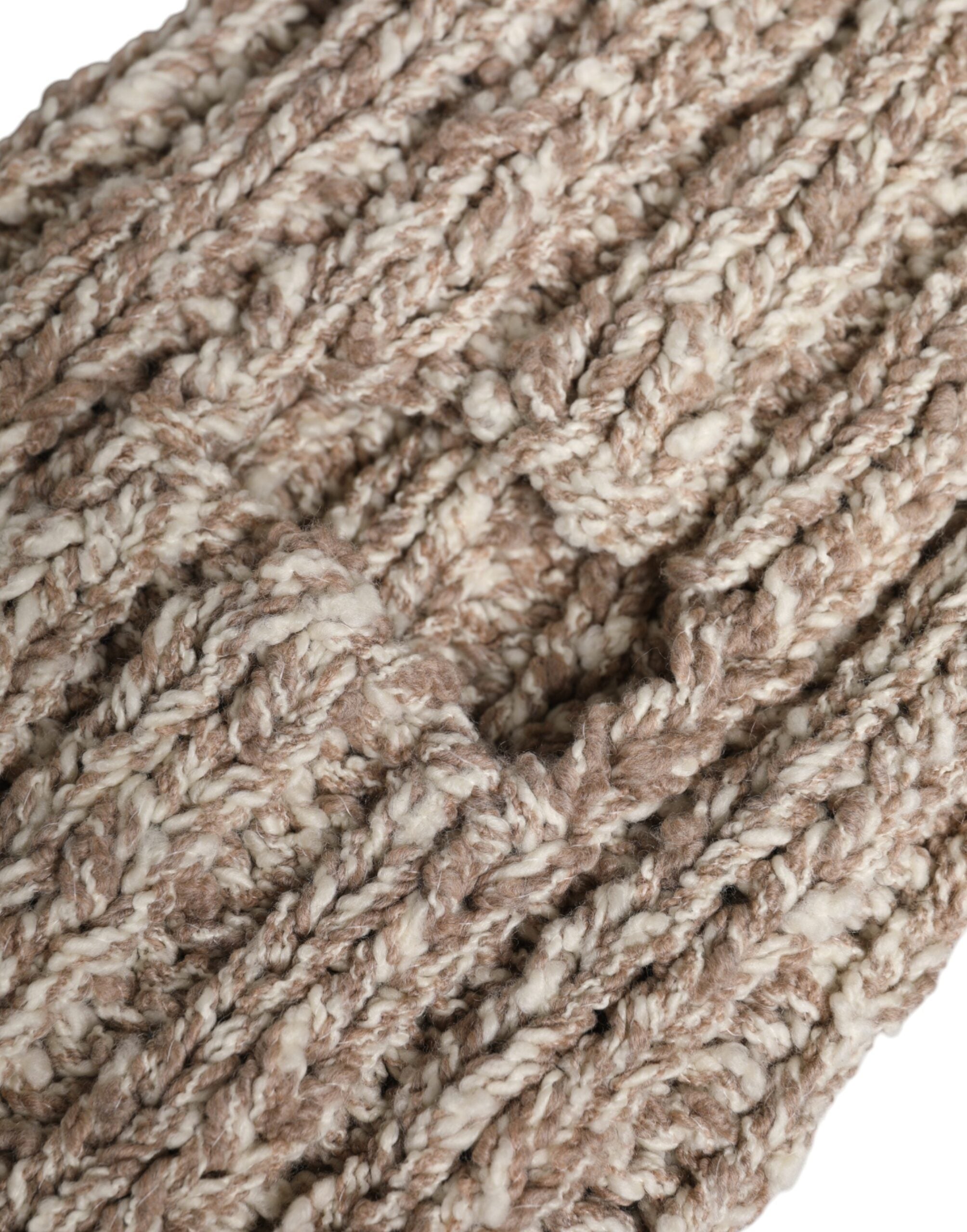 Dolce & Gabbana Beige Wool Knitted Ski Mask Balaclava Hat Dolce & Gabbana