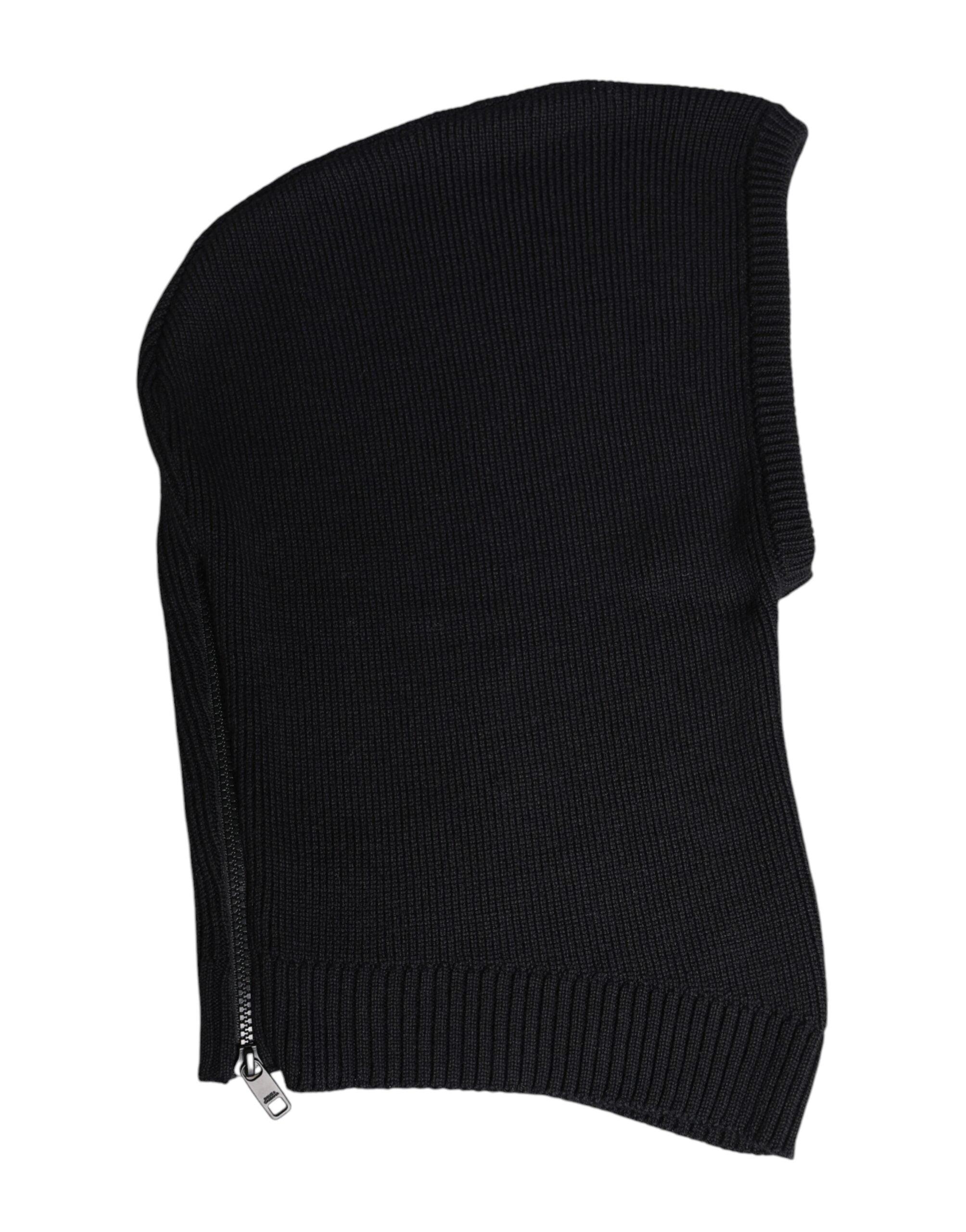 Dolce & Gabbana Black Wool Whole Head Wrap Balaclava Hat Dolce & Gabbana
