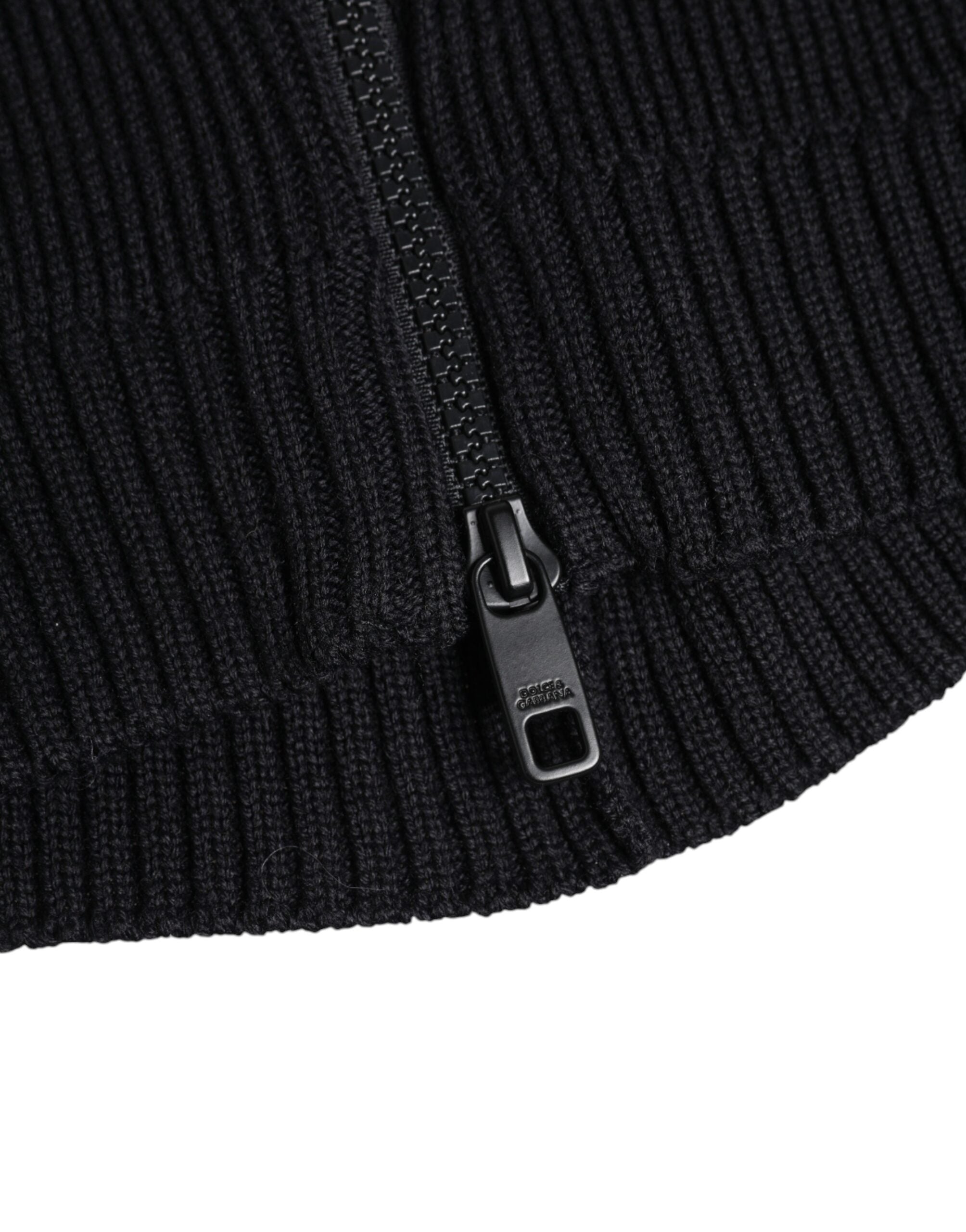 Dolce & Gabbana Black Wool Whole Head Wrap Balaclava Hat Dolce & Gabbana
