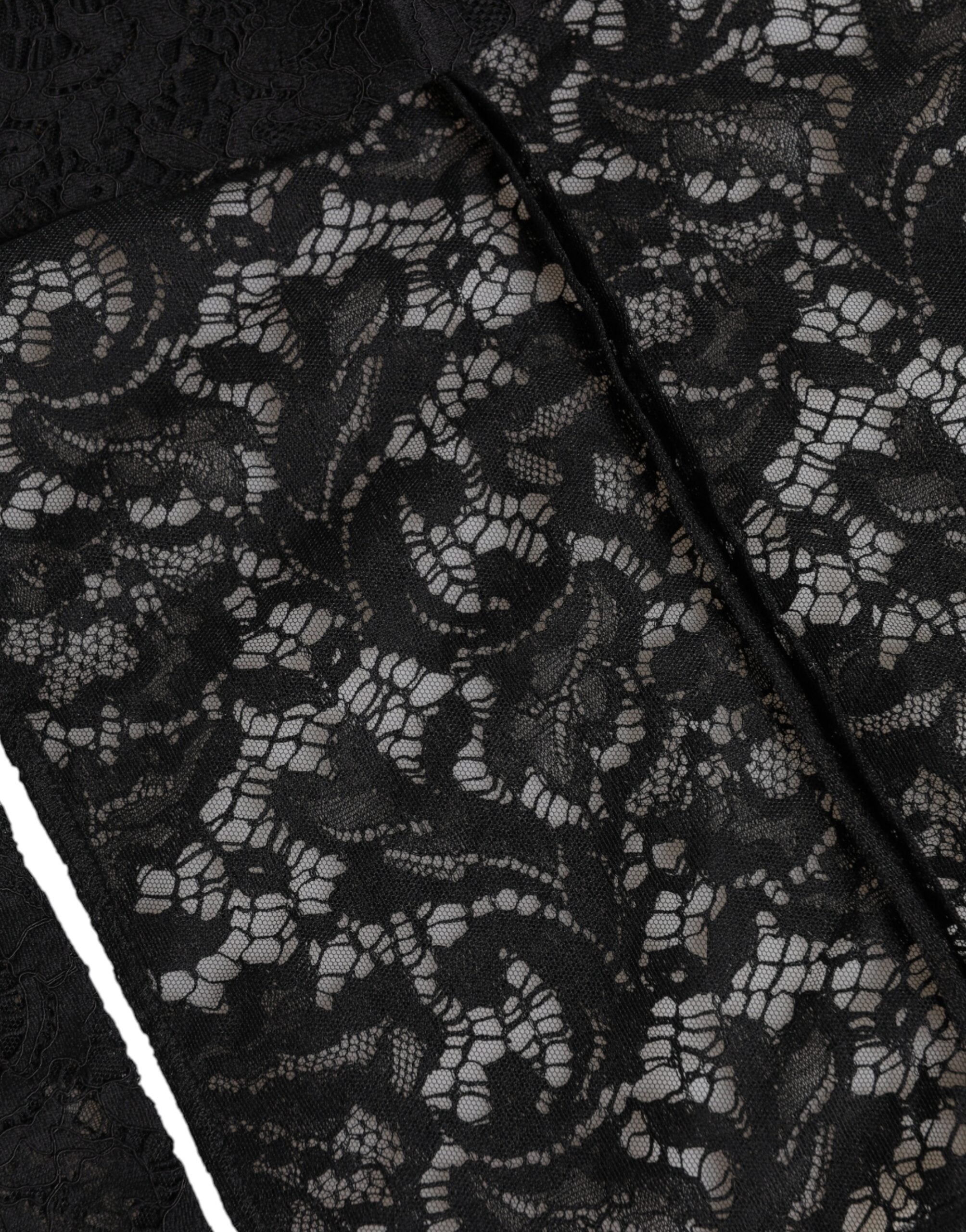 Dolce & Gabbana Black Floral Lace Whole Head Wrap Hat Dolce & Gabbana