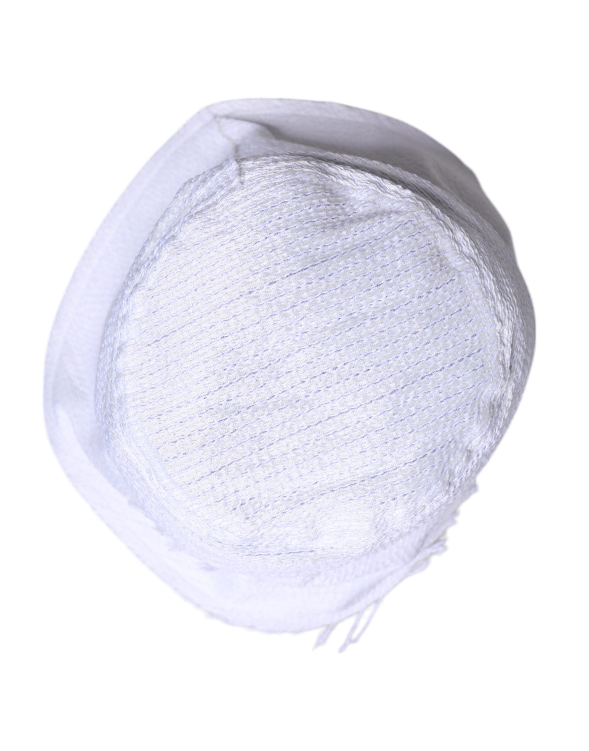Dolce & Gabbana White Polyester Wide Brim Bucket Hat Dolce & Gabbana