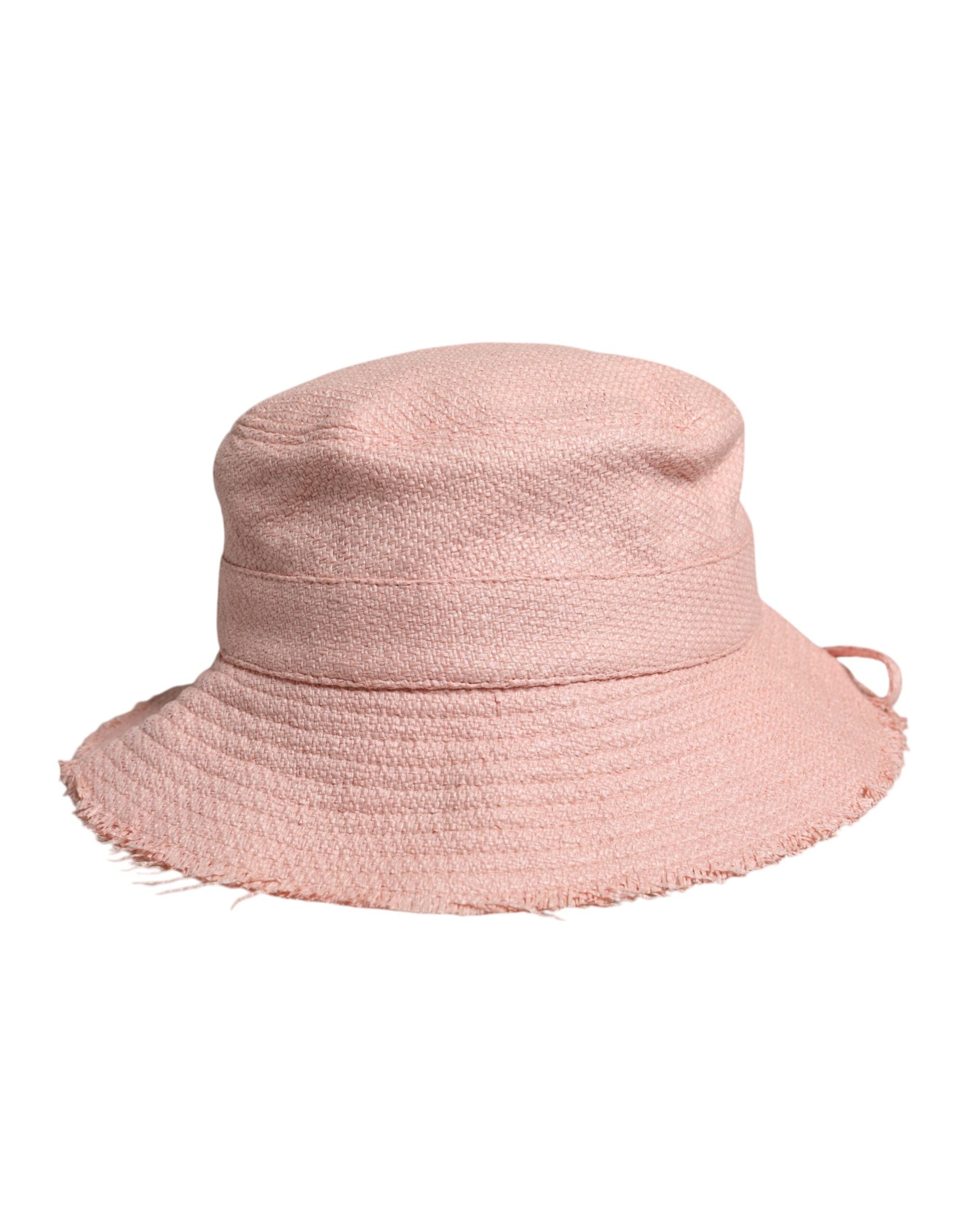 Dolce & Gabbana Pink Cotton Wide Brim Bucket Hat Dolce & Gabbana